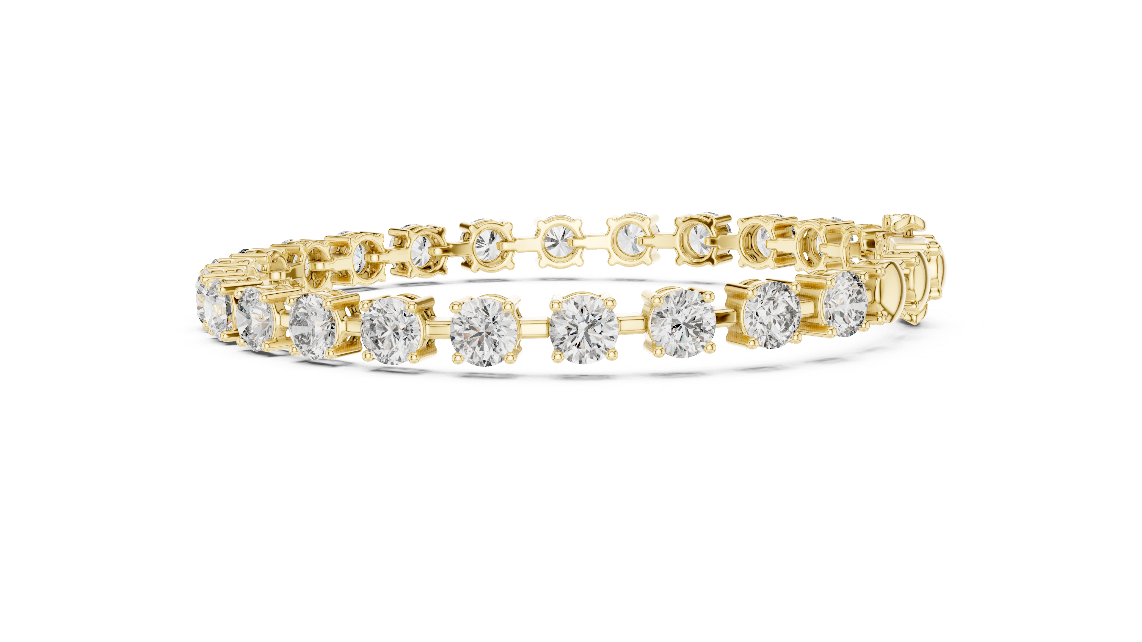 White Gold Round Solitaire Moissanite Classic Tennis Bracelet