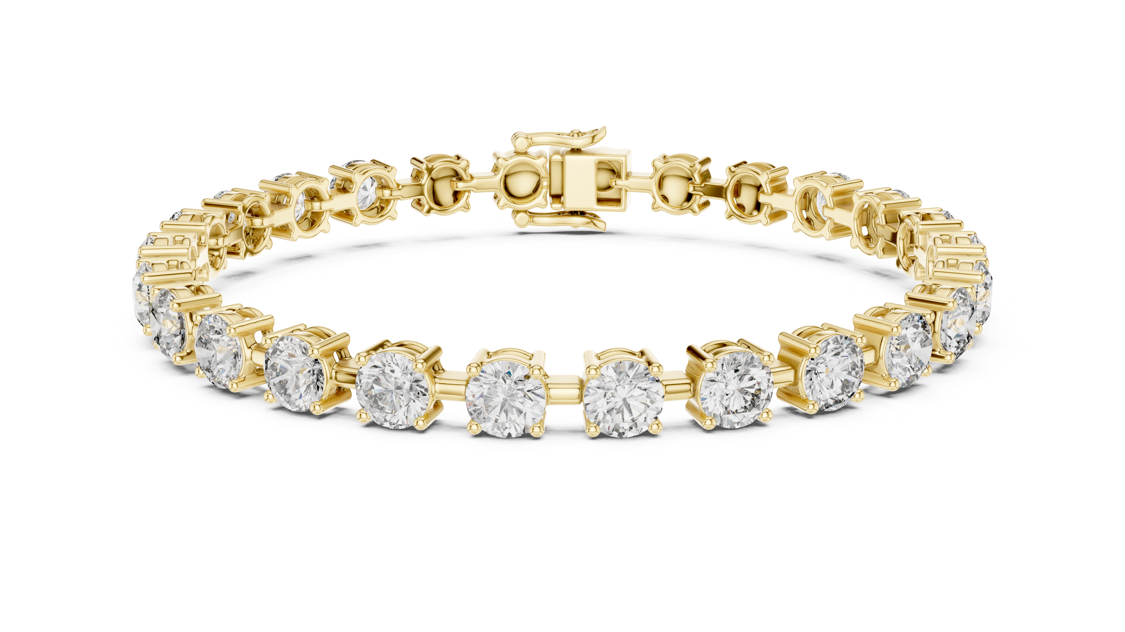 White Gold Round Solitaire Moissanite Classic Tennis Bracelet