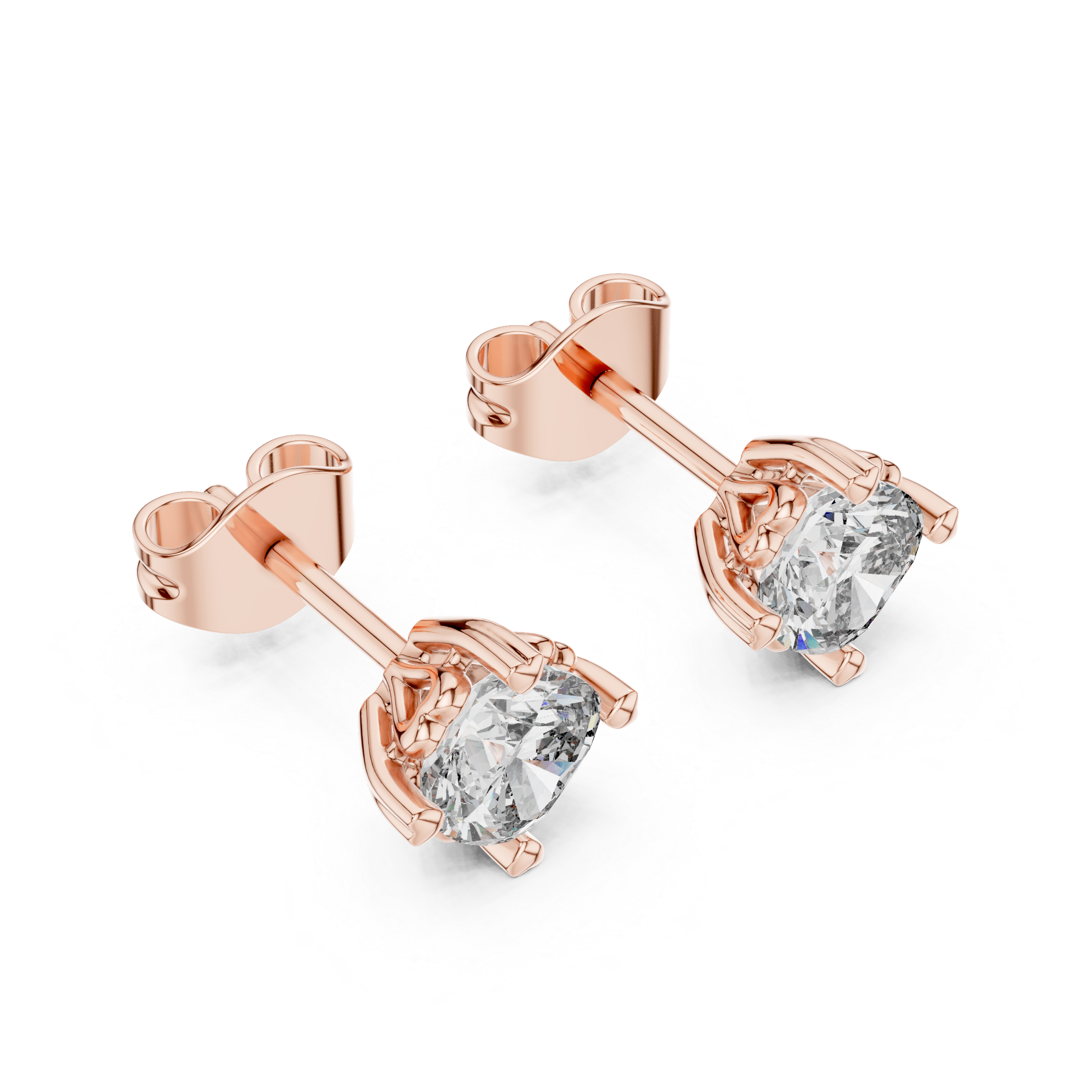 White Gold Moissanite Stud Earrings – Classic Prong-Set Diamond Elegance