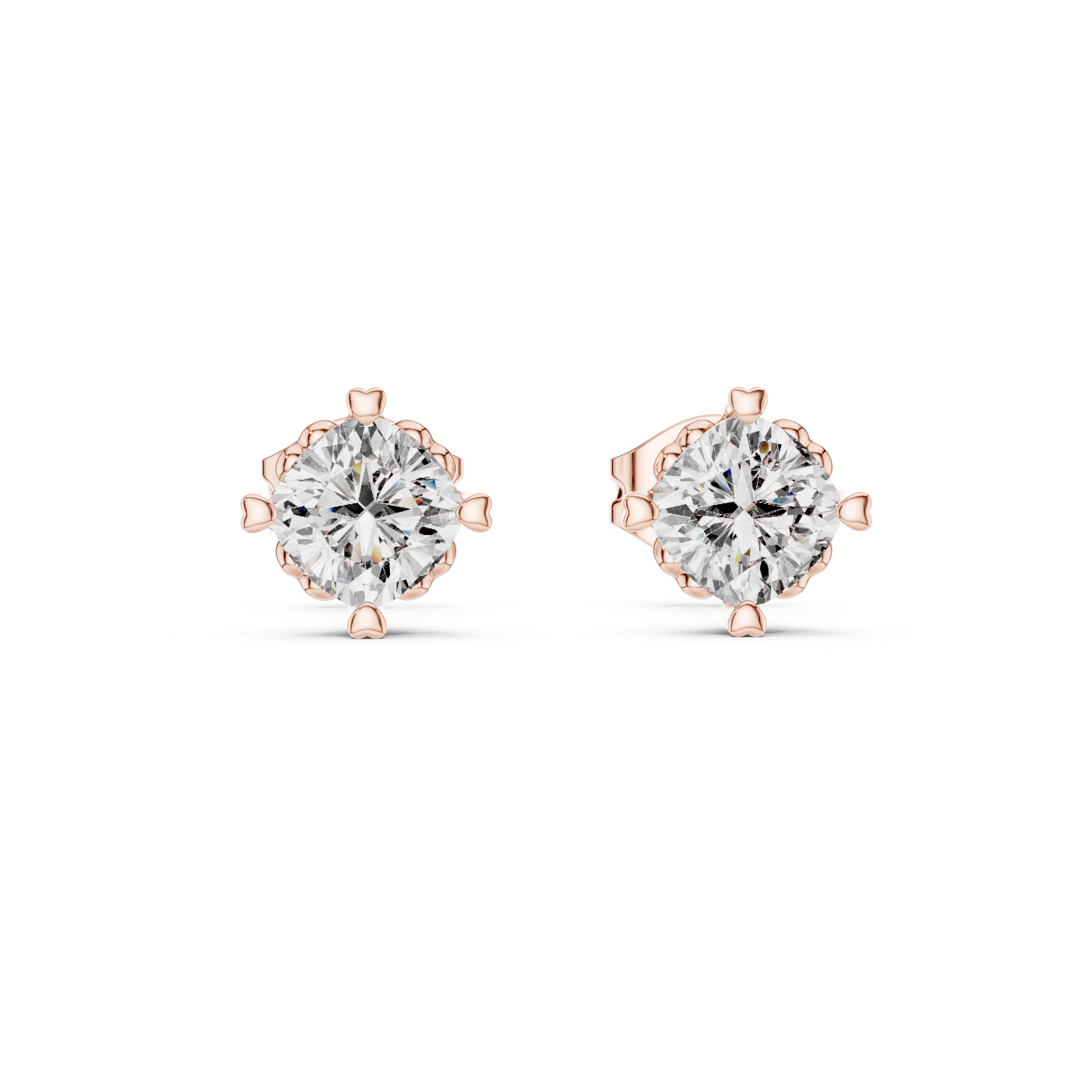 White Gold Moissanite Stud Earrings – Classic Prong-Set Diamond Elegance