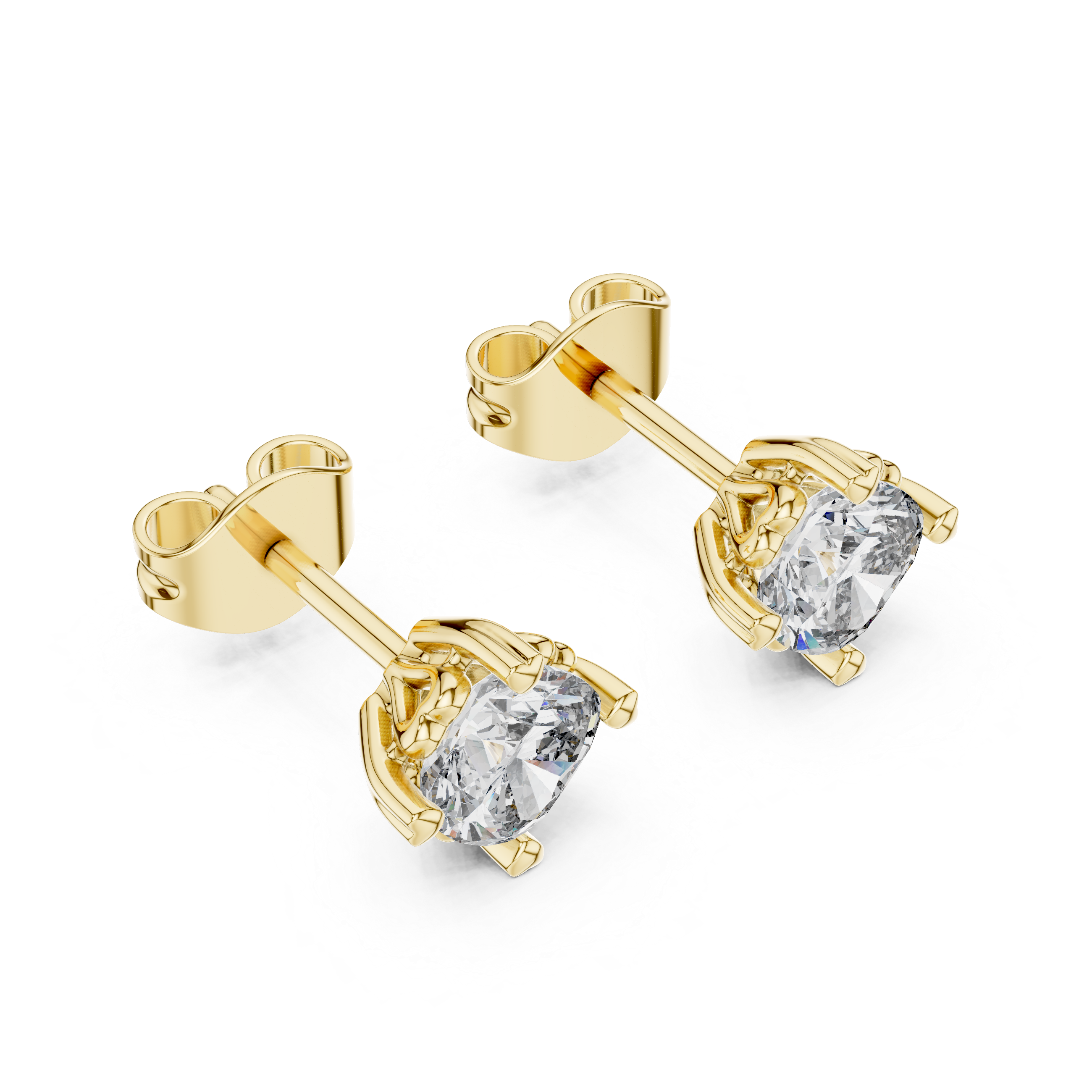 White Gold Moissanite Stud Earrings – Classic Prong-Set Diamond Elegance