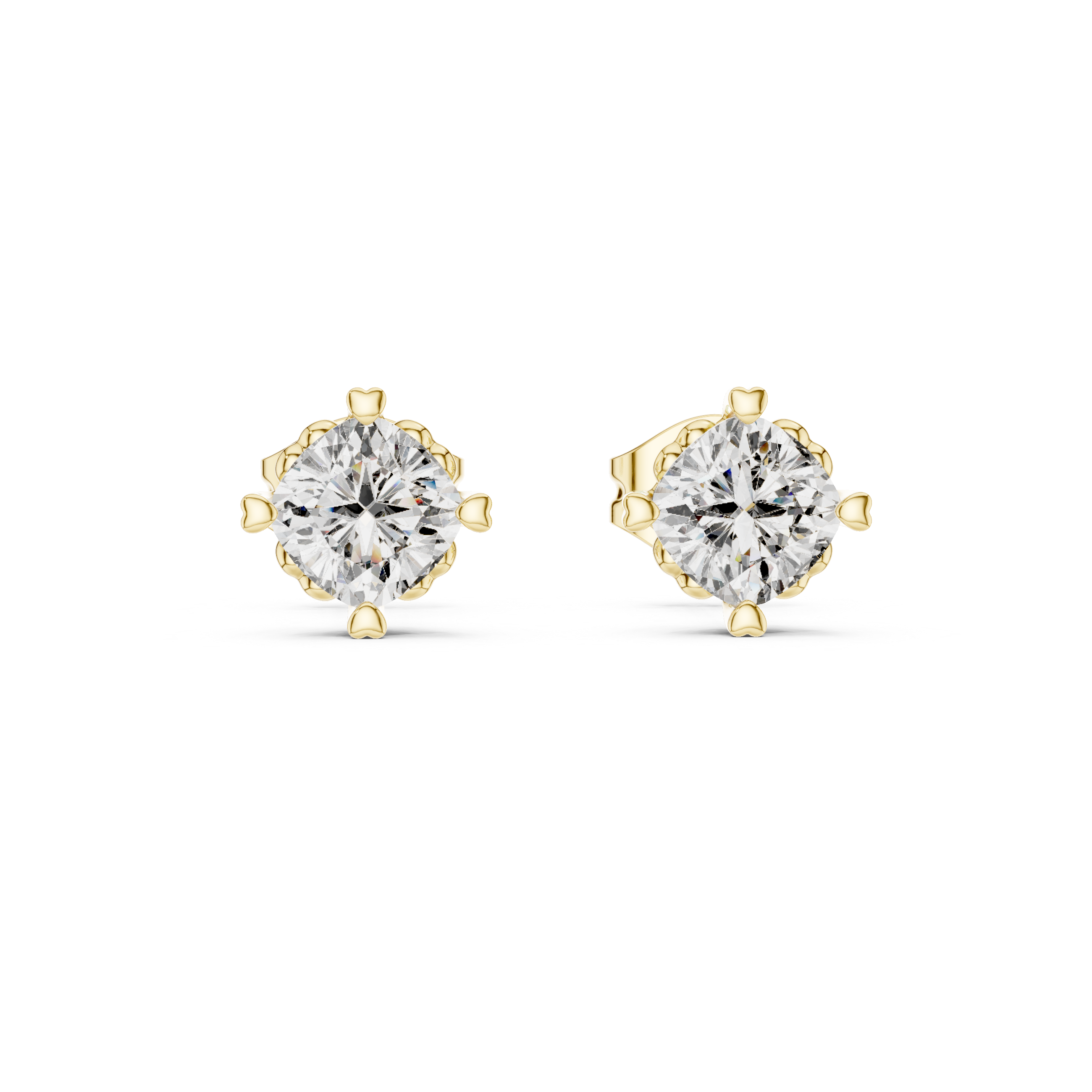 White Gold Moissanite Stud Earrings – Classic Prong-Set Diamond Elegance