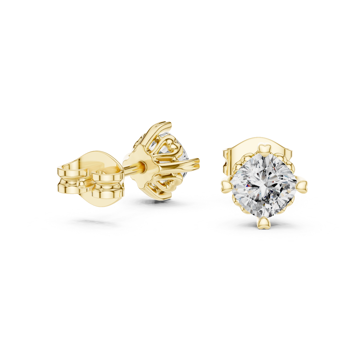 White Gold Moissanite Stud Earrings – Classic Prong-Set Diamond Elegance