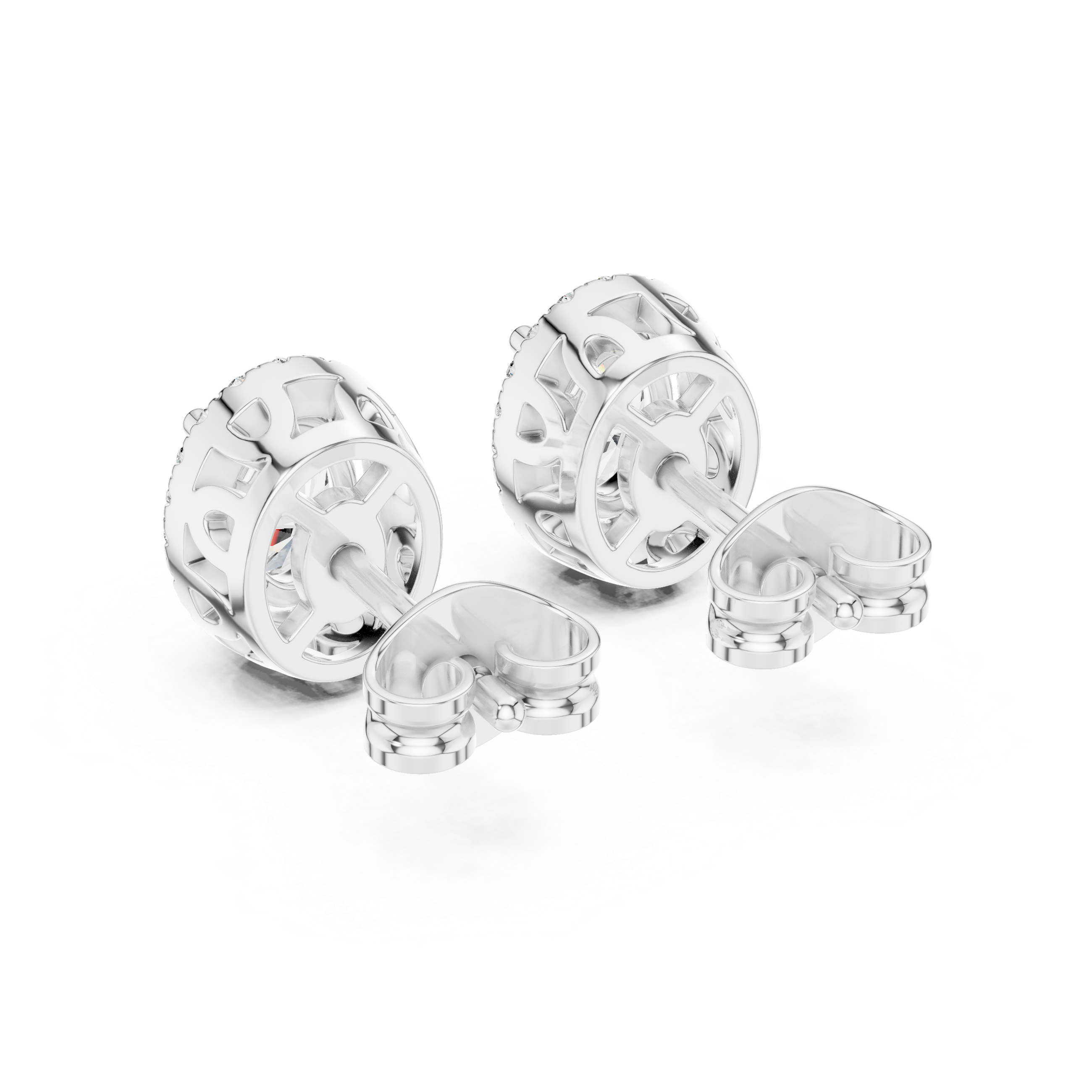 Rose Gold Halo Moissanite Stud Earrings – Premium Sparkle Design