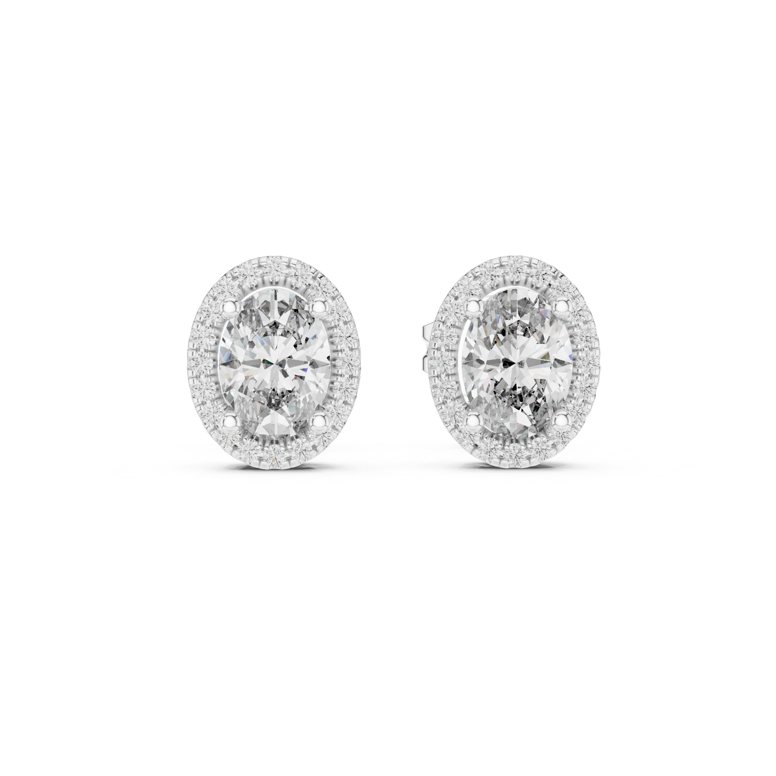 Rose Gold Halo Moissanite Stud Earrings – Premium Sparkle Design