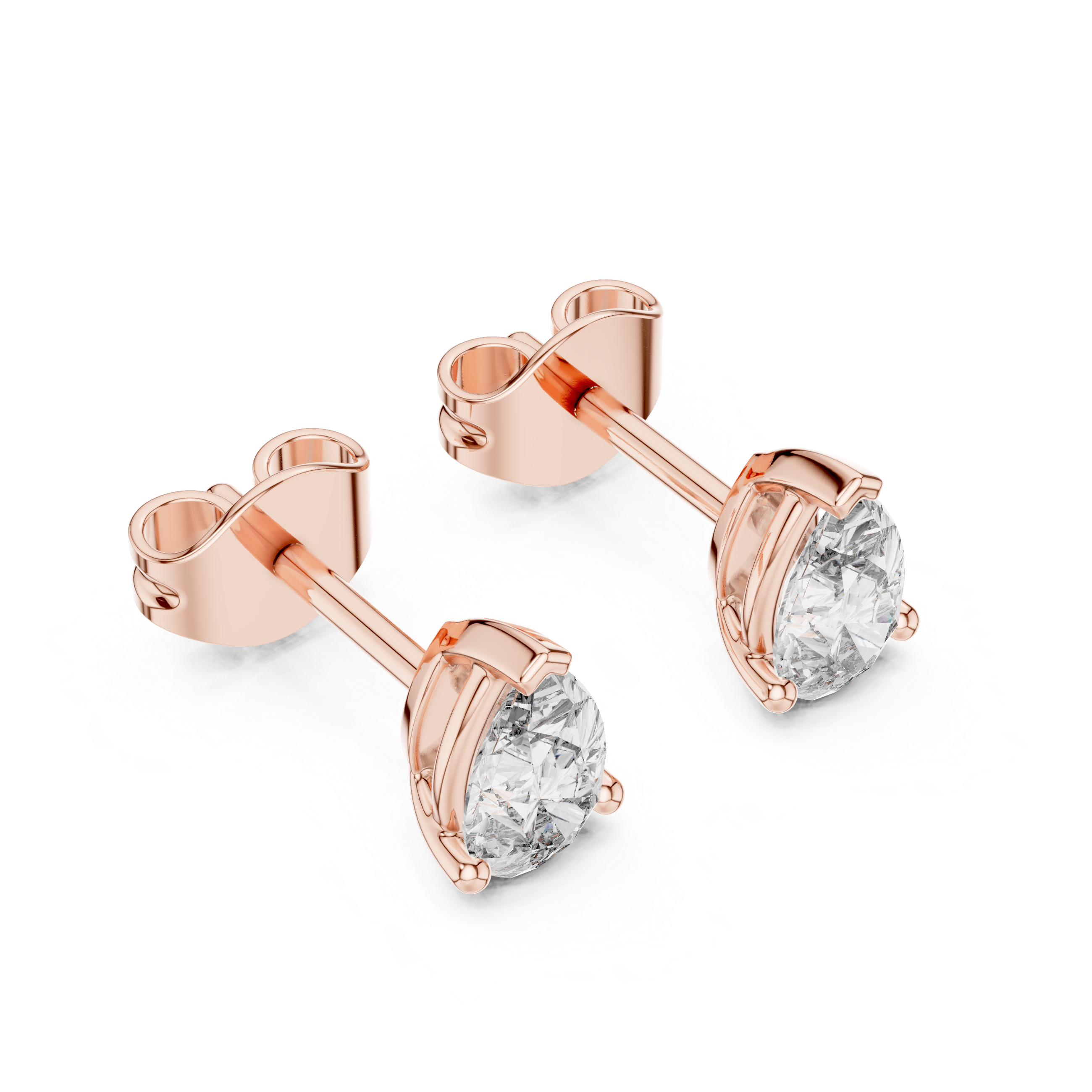 Yellow Gold Pear-Cut Moissanite Stud Earrings – Elegant Teardrop Look