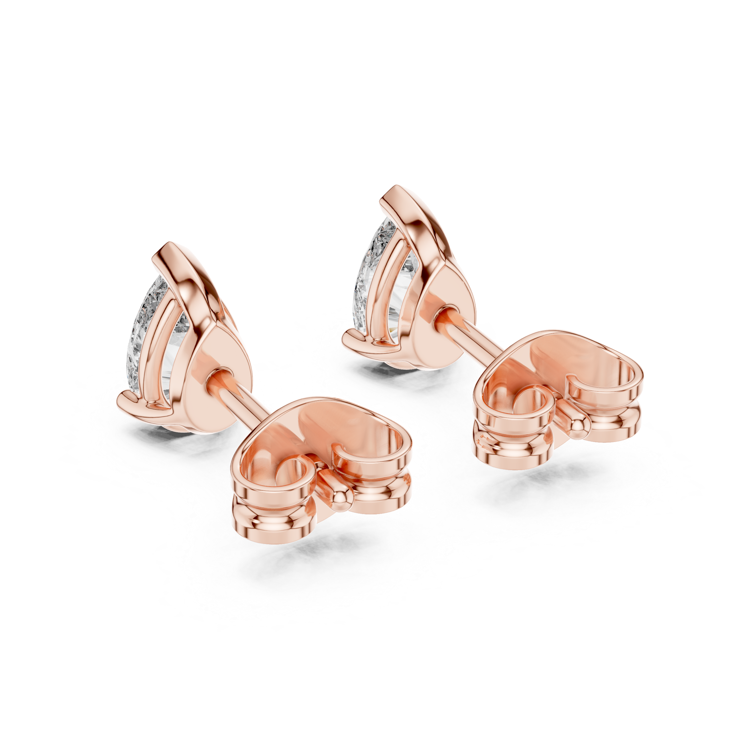 Yellow Gold Pear-Cut Moissanite Stud Earrings – Elegant Teardrop Look