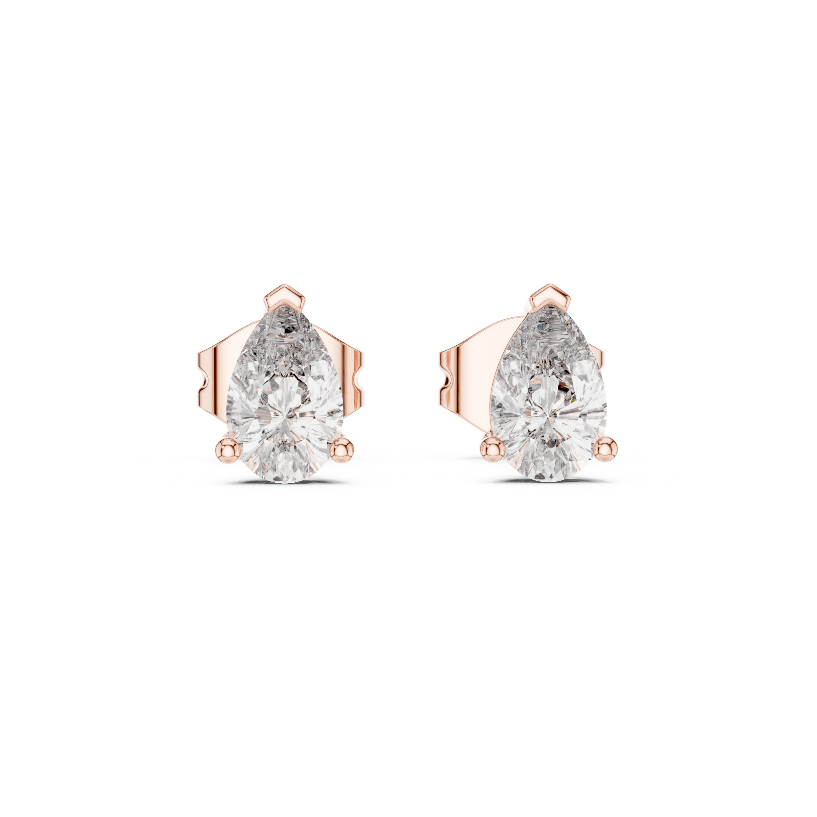 Yellow Gold Pear-Cut Moissanite Stud Earrings – Elegant Teardrop Look