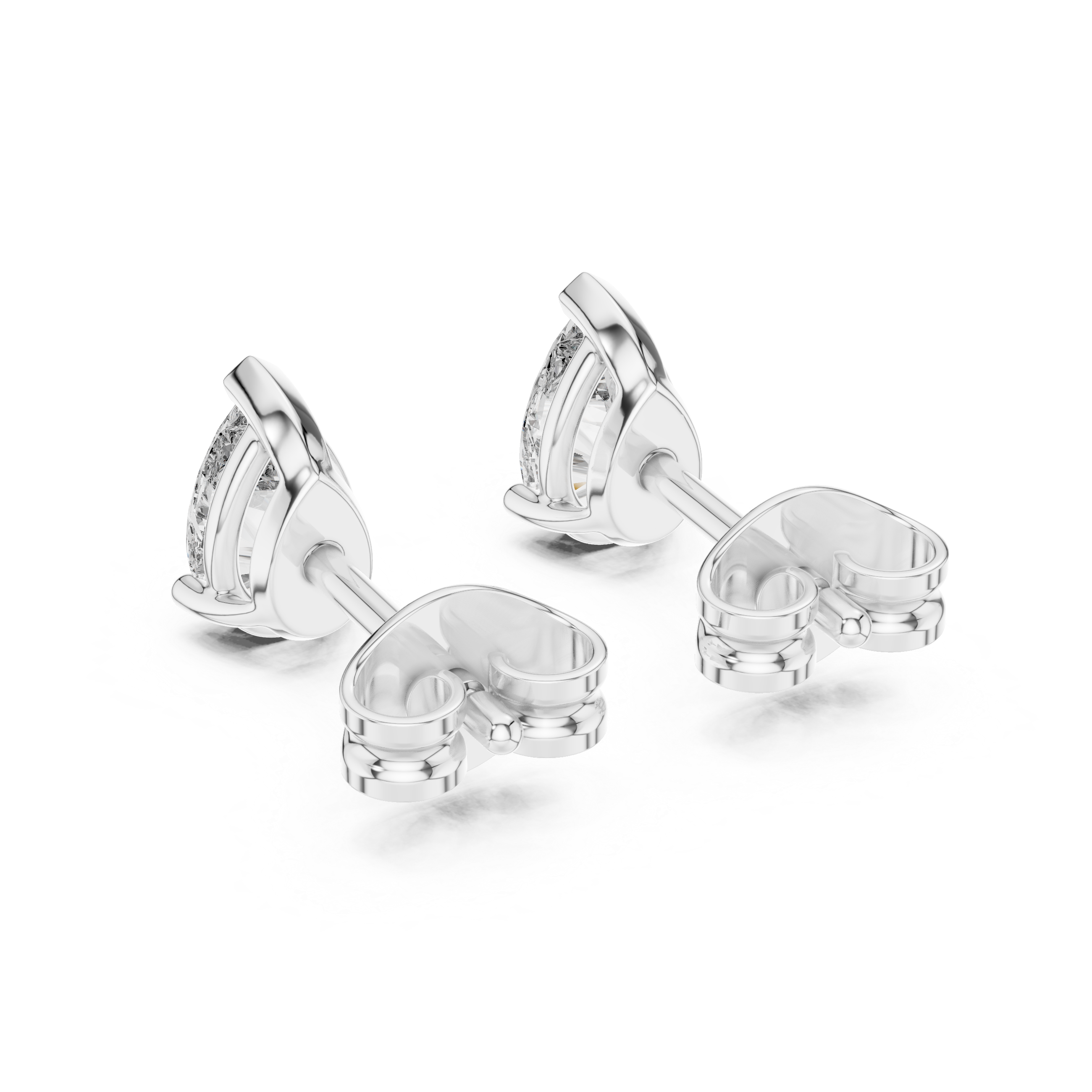 Yellow Gold Pear-Cut Moissanite Stud Earrings – Elegant Teardrop Look