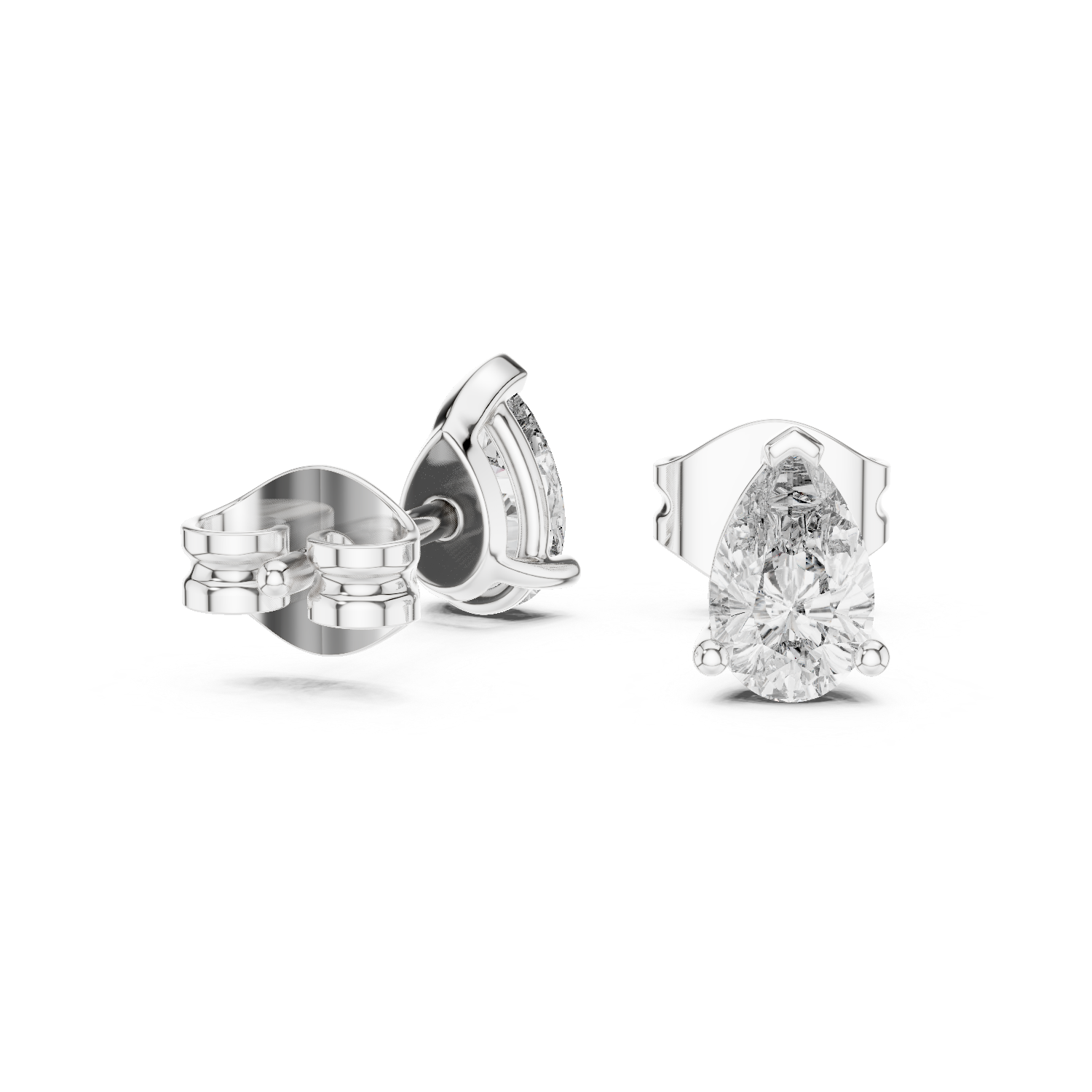 Yellow Gold Pear-Cut Moissanite Stud Earrings – Elegant Teardrop Look