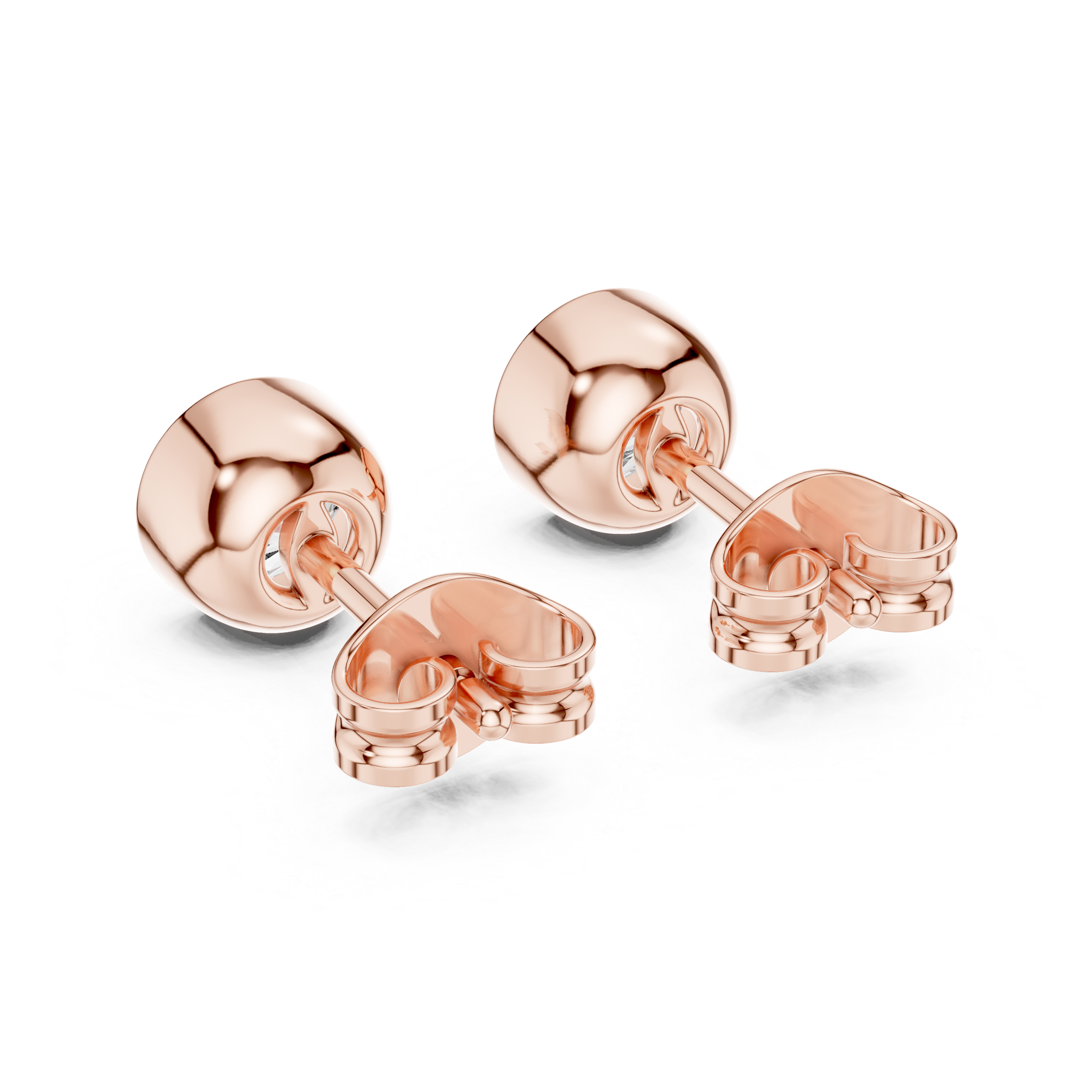 Rose Gold Moissanite Stud Earrings with Secure Screw Back – Elegant & Everyday Luxury
