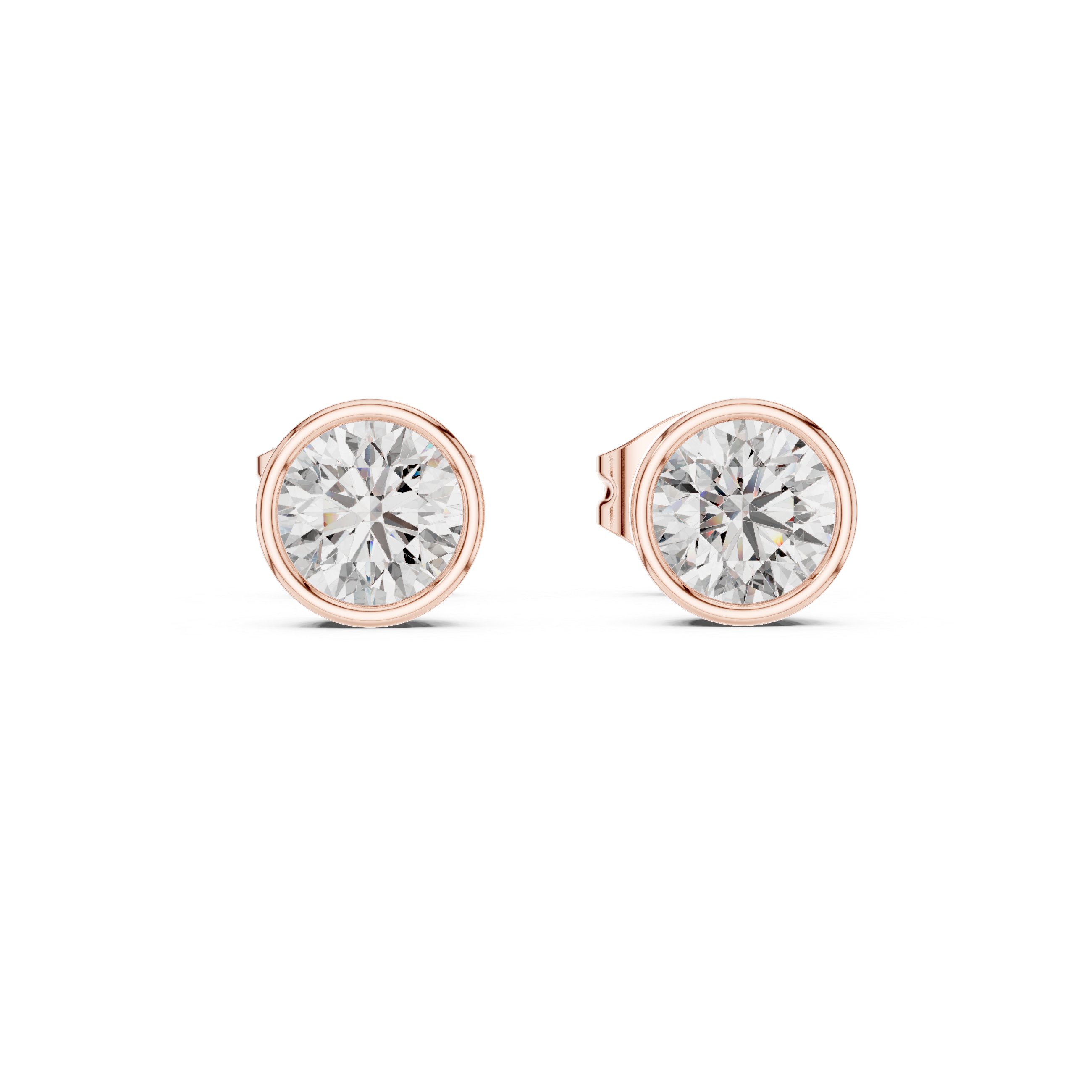 Rose Gold Moissanite Stud Earrings with Secure Screw Back – Elegant & Everyday Luxury