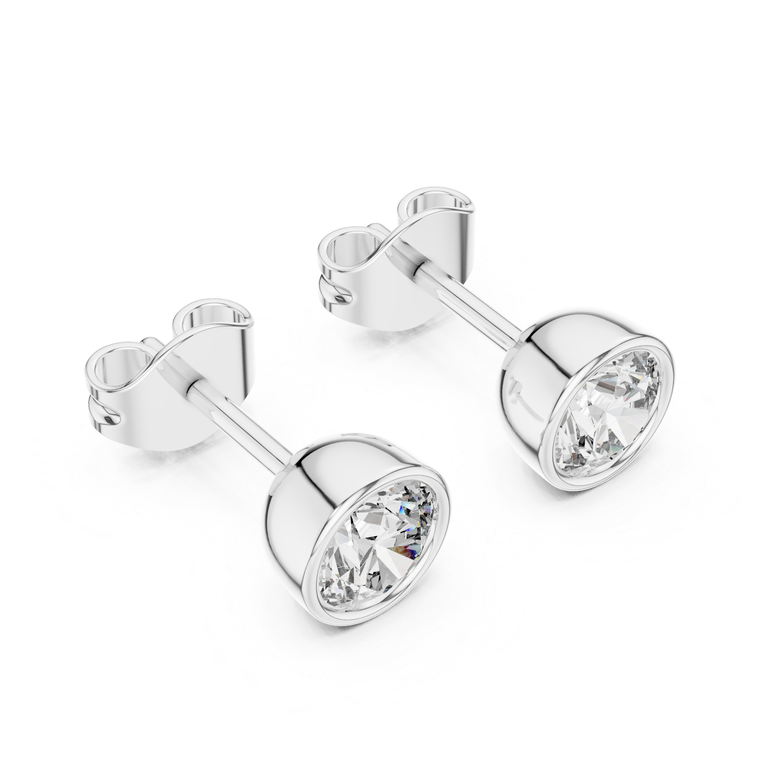 Rose Gold Moissanite Stud Earrings with Secure Screw Back – Elegant & Everyday Luxury