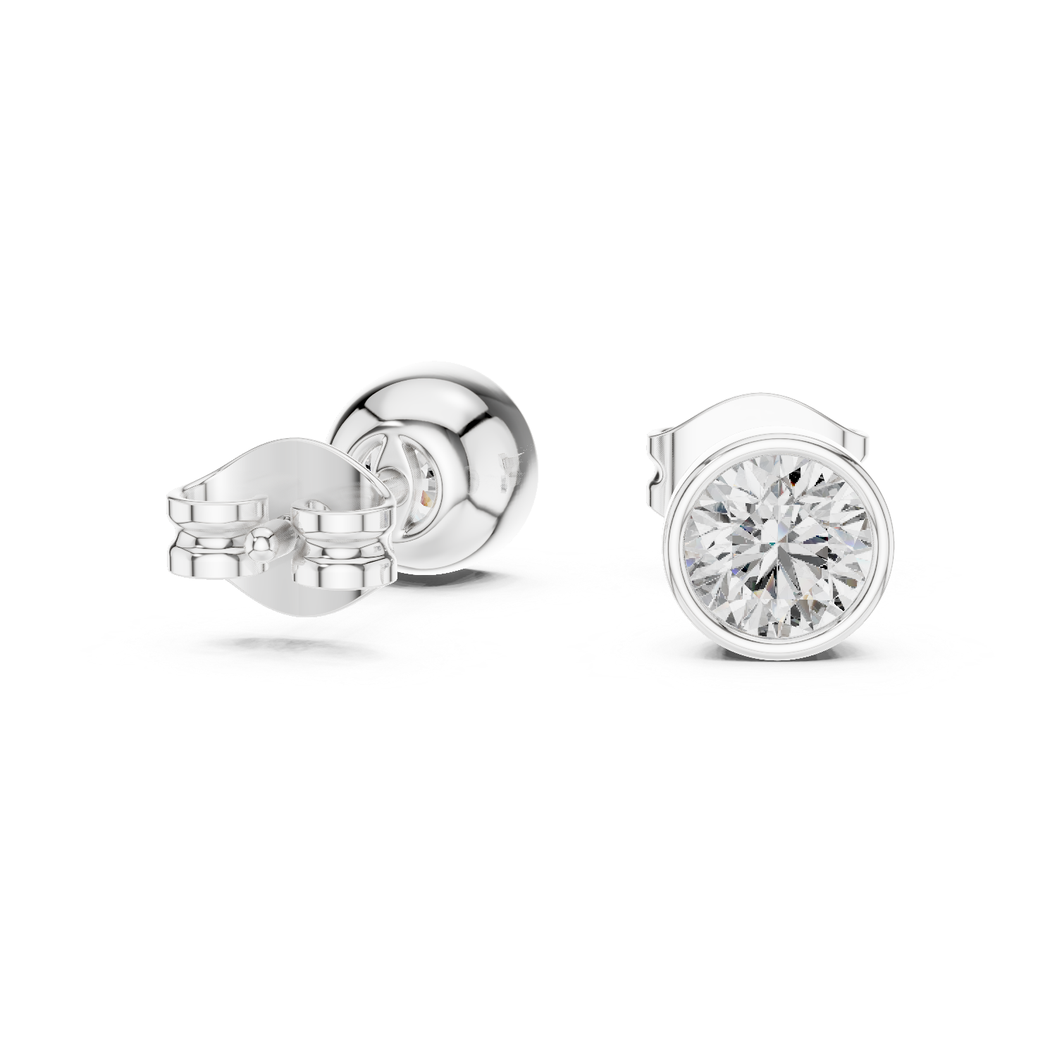 Rose Gold Moissanite Stud Earrings with Secure Screw Back – Elegant & Everyday Luxury