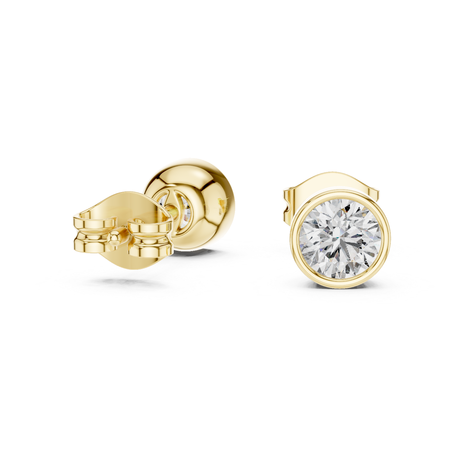 Rose Gold Moissanite Stud Earrings with Secure Screw Back – Elegant & Everyday Luxury