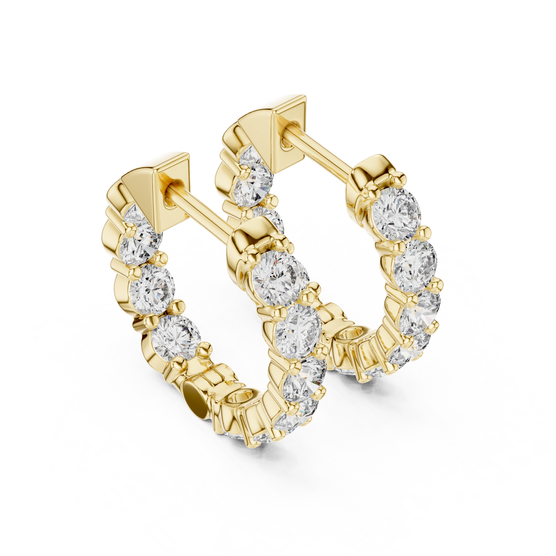 Yellow Gold Moissanite Heggie Earrings Minimal Sparkle Everyday Elegance