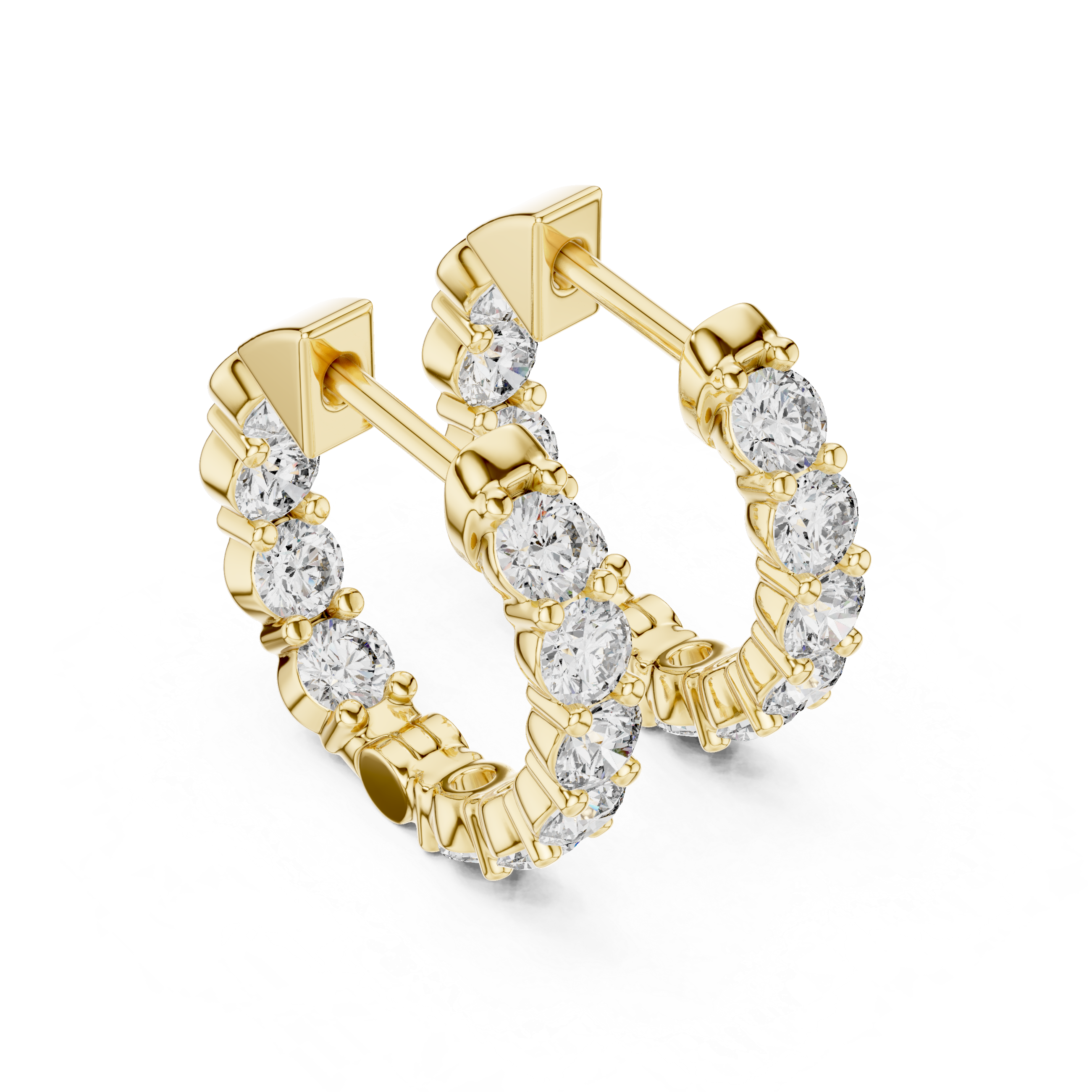 Yellow Gold Moissanite Heggie Earrings Minimal Sparkle Everyday Elegance
