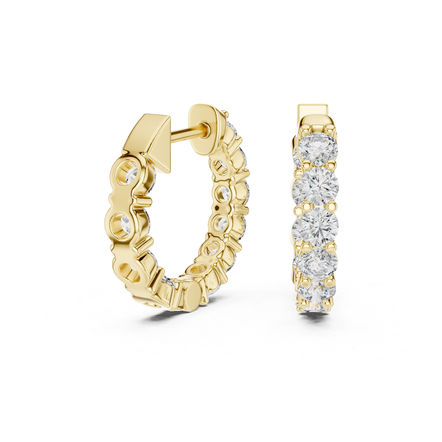Yellow Gold Moissanite Heggie Earrings Minimal Sparkle Everyday Elegance