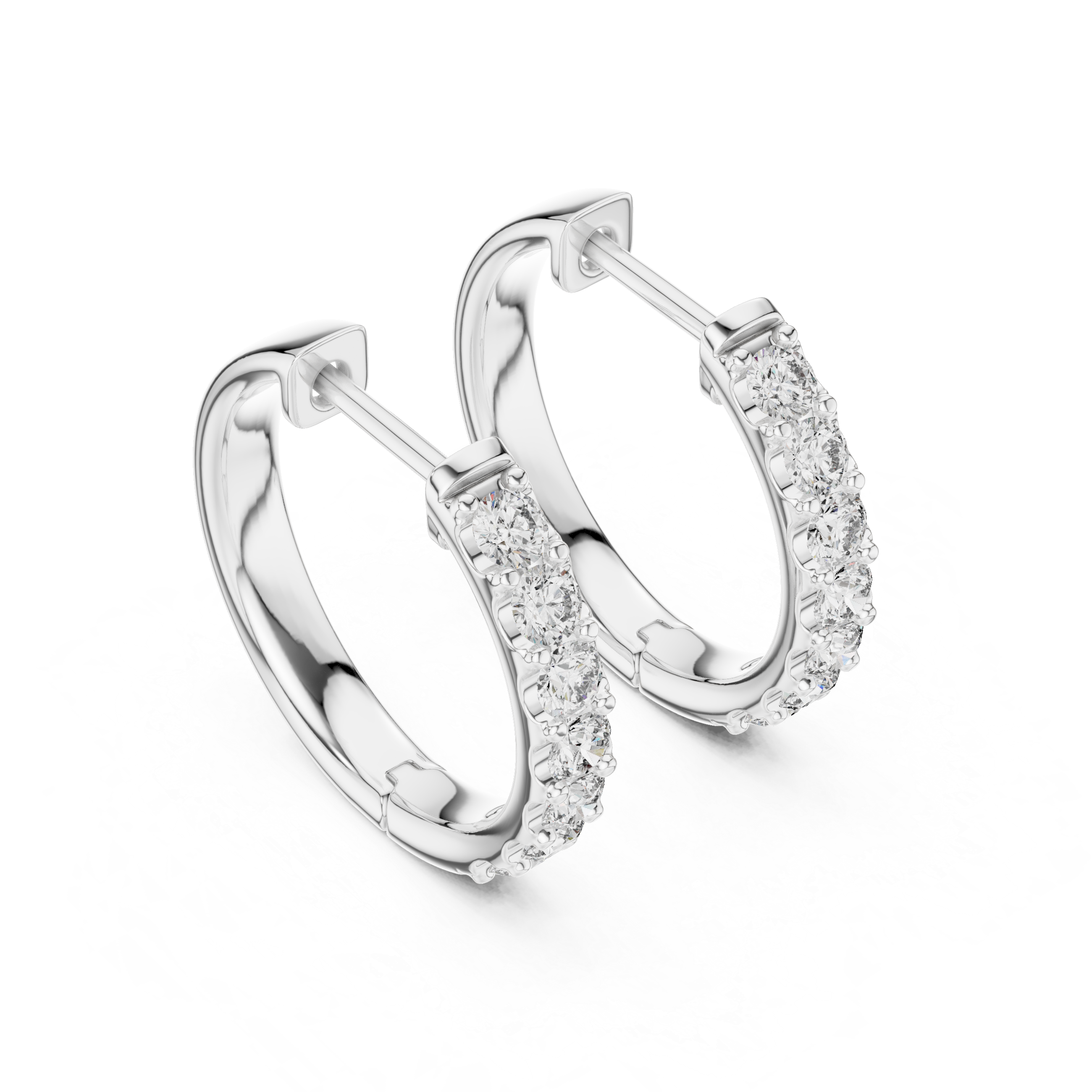 White Gold Moissanite Heggie Earrings – Classic Sparkle Everyday Luxury