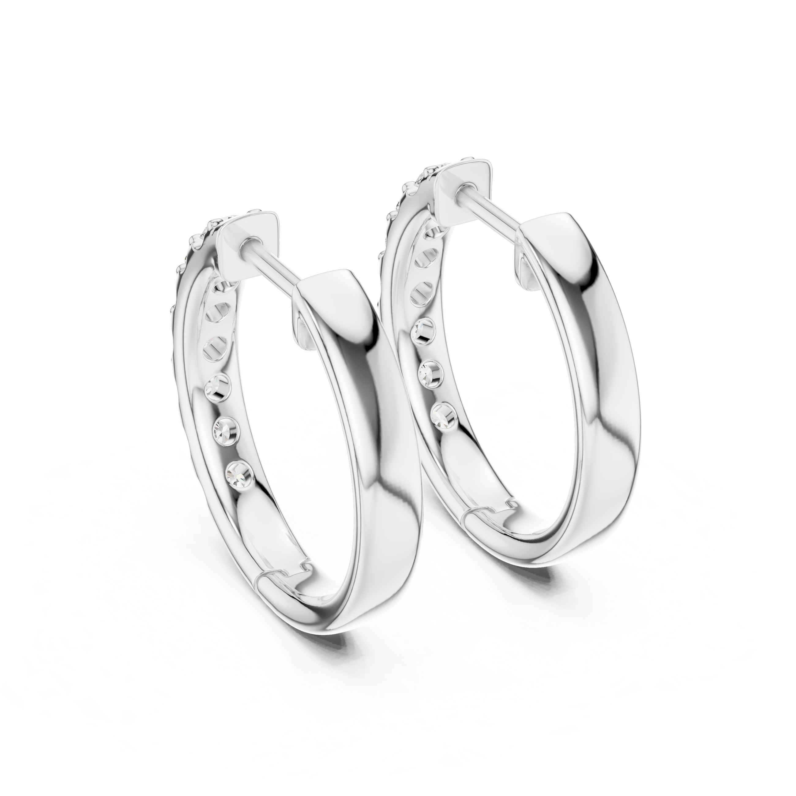 White Gold Moissanite Heggie Earrings – Classic Sparkle Everyday Luxury