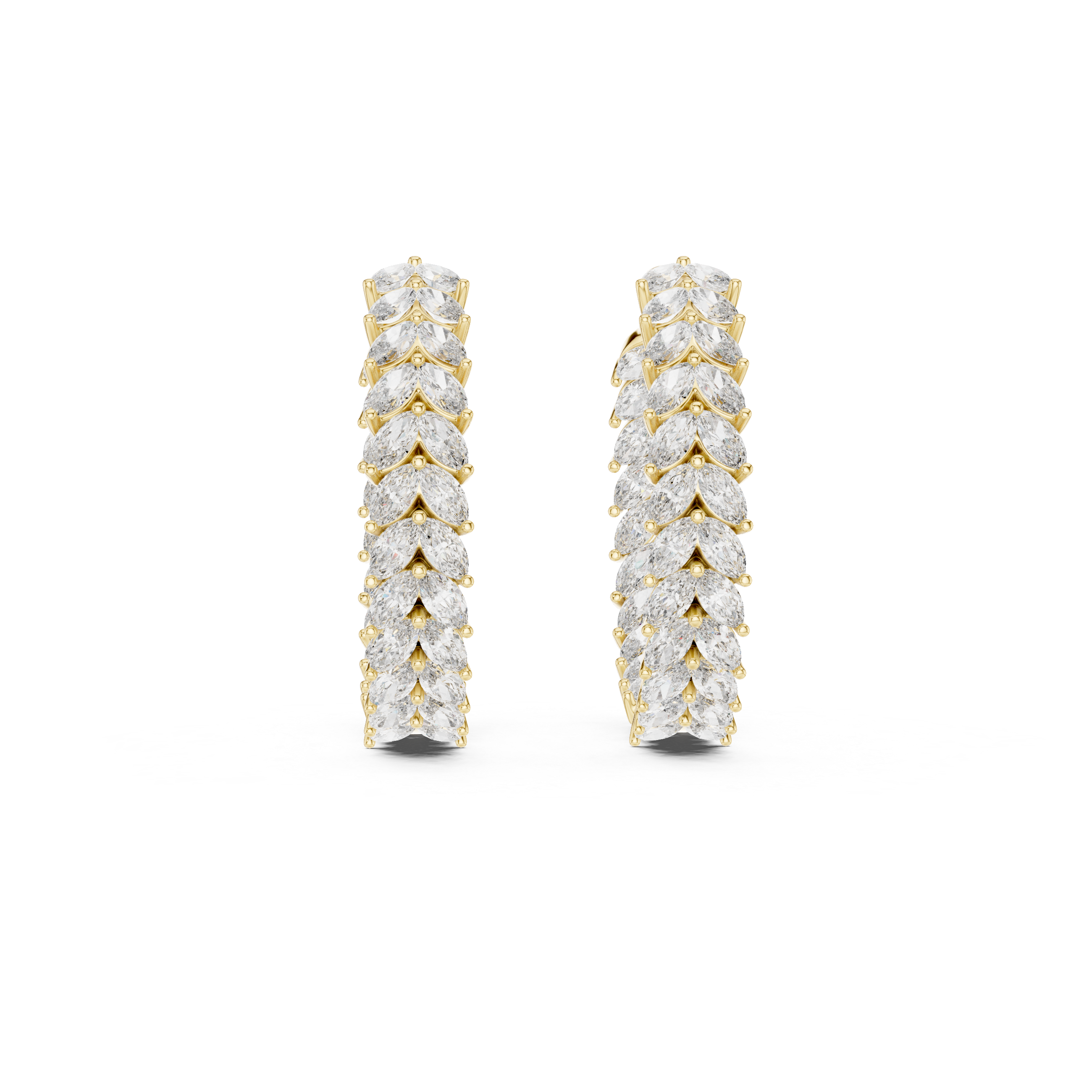 Rose Gold Moissanite Heggie Earrings – Bold Designer Sparkle Statement