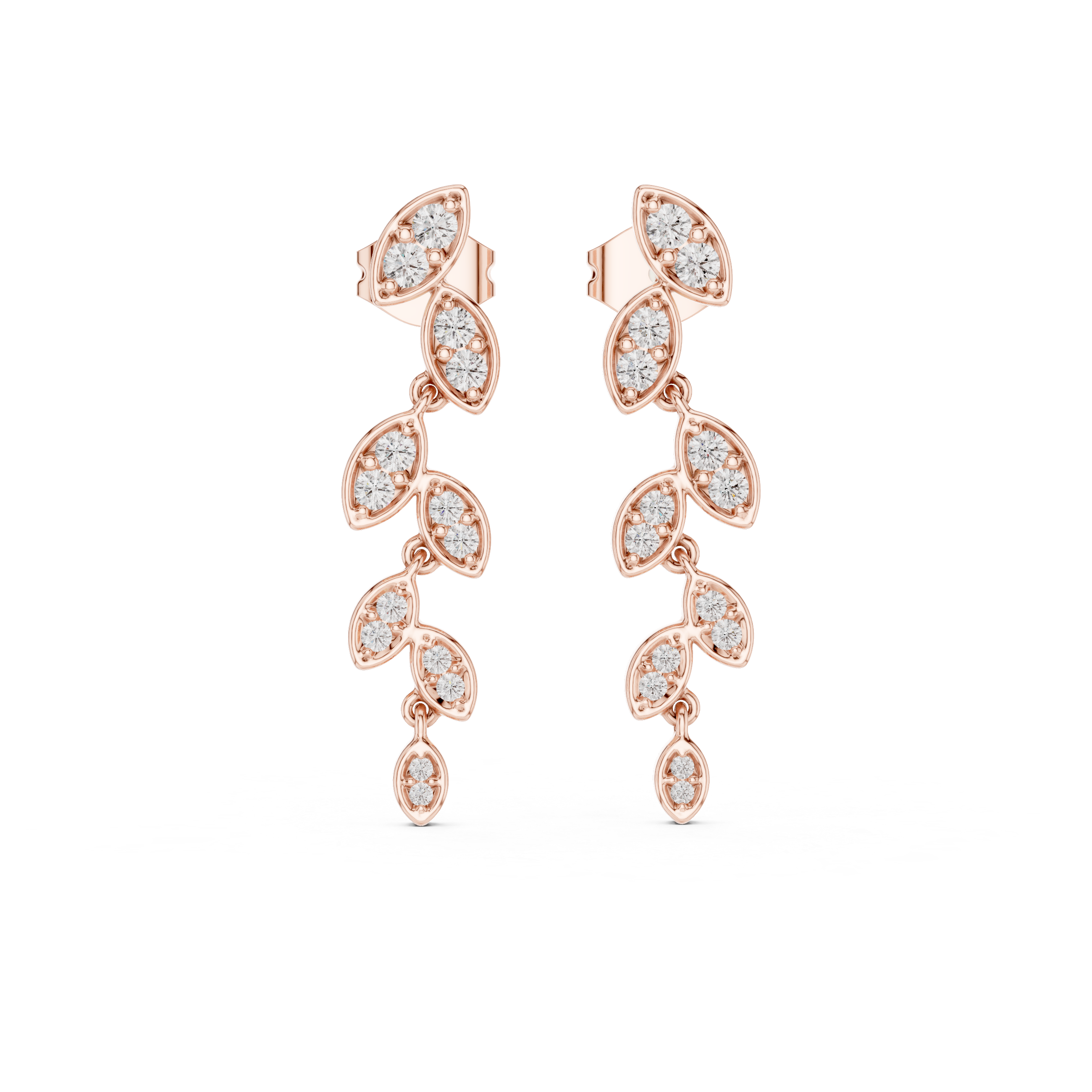 Yellow Gold Chandelier Earrings – Minimal Drop Design with Modern Elegance