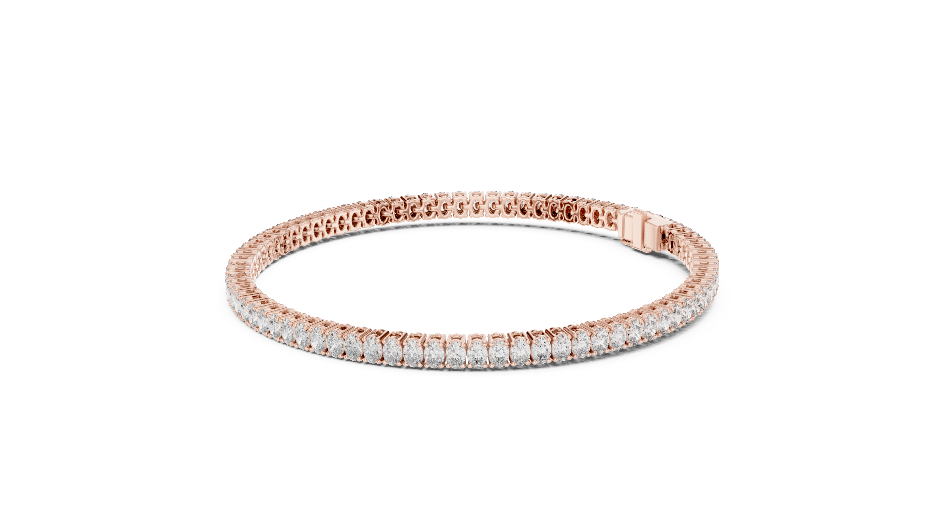 Yellow Gold Wave Oval Moissanite Bracelet – Elegant Twist White Gold Full Eternity Tennis Bracelet – Ultra Luxe Brillianceted Sparkle