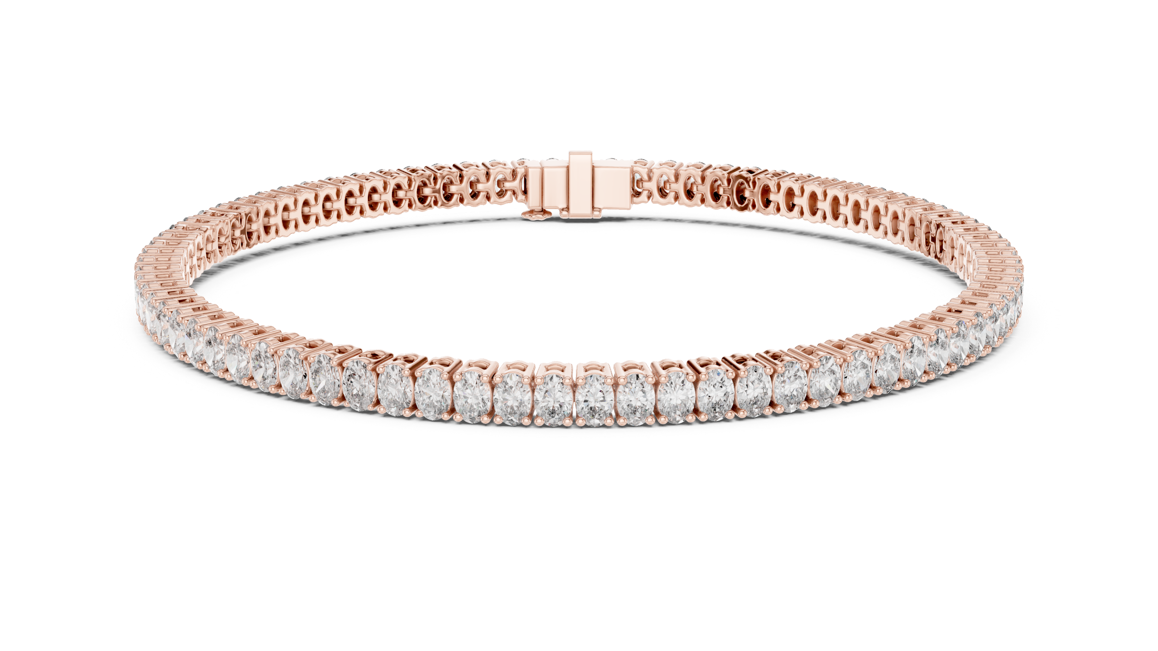 Yellow Gold Wave Oval Moissanite Bracelet – Elegant Twist White Gold Full Eternity Tennis Bracelet – Ultra Luxe Brillianceted Sparkle