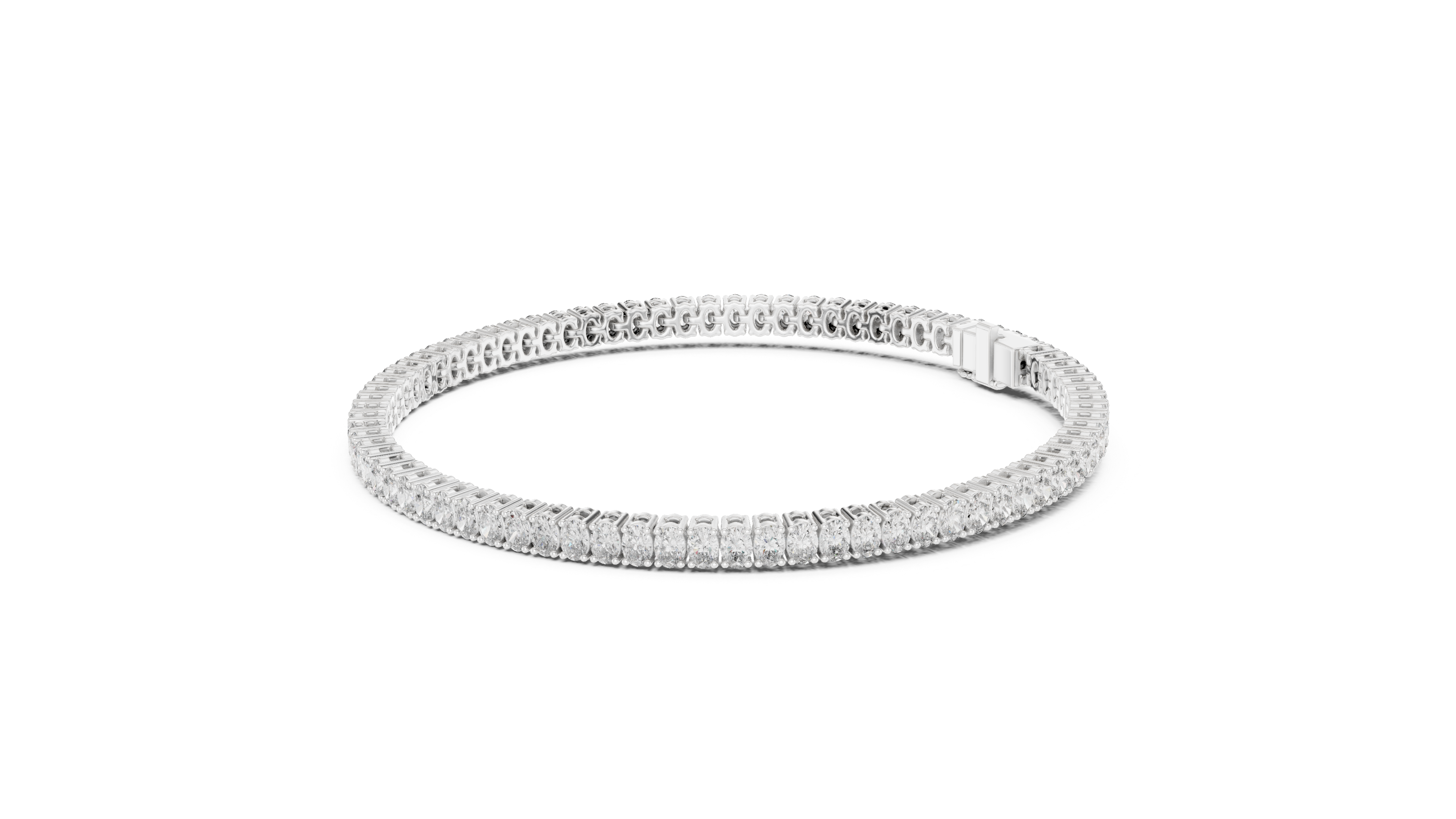 Yellow Gold Wave Oval Moissanite Bracelet – Elegant Twist White Gold Full Eternity Tennis Bracelet – Ultra Luxe Brillianceted Sparkle