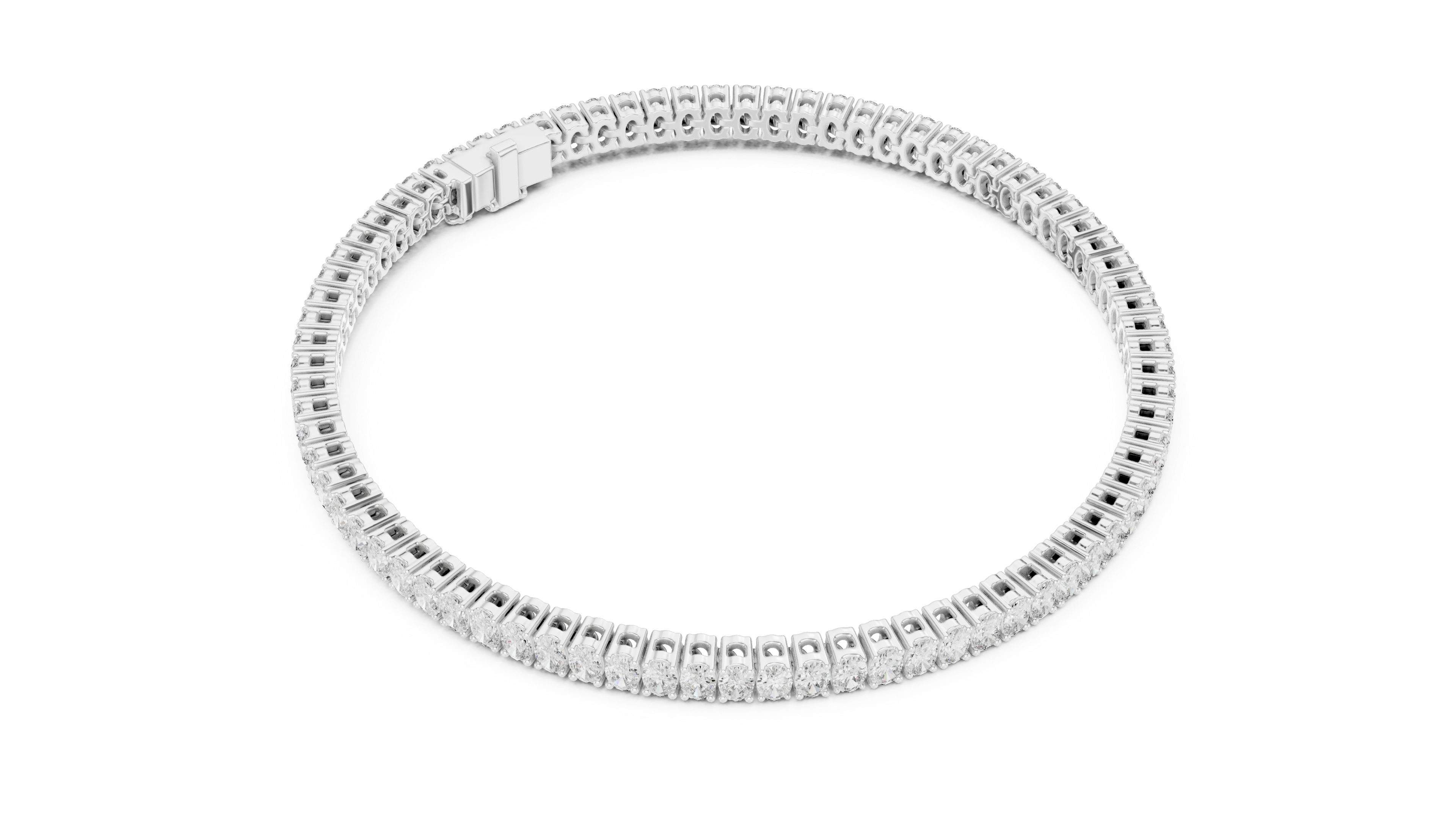 Yellow Gold Wave Oval Moissanite Bracelet – Elegant Twist White Gold Full Eternity Tennis Bracelet – Ultra Luxe Brillianceted Sparkle