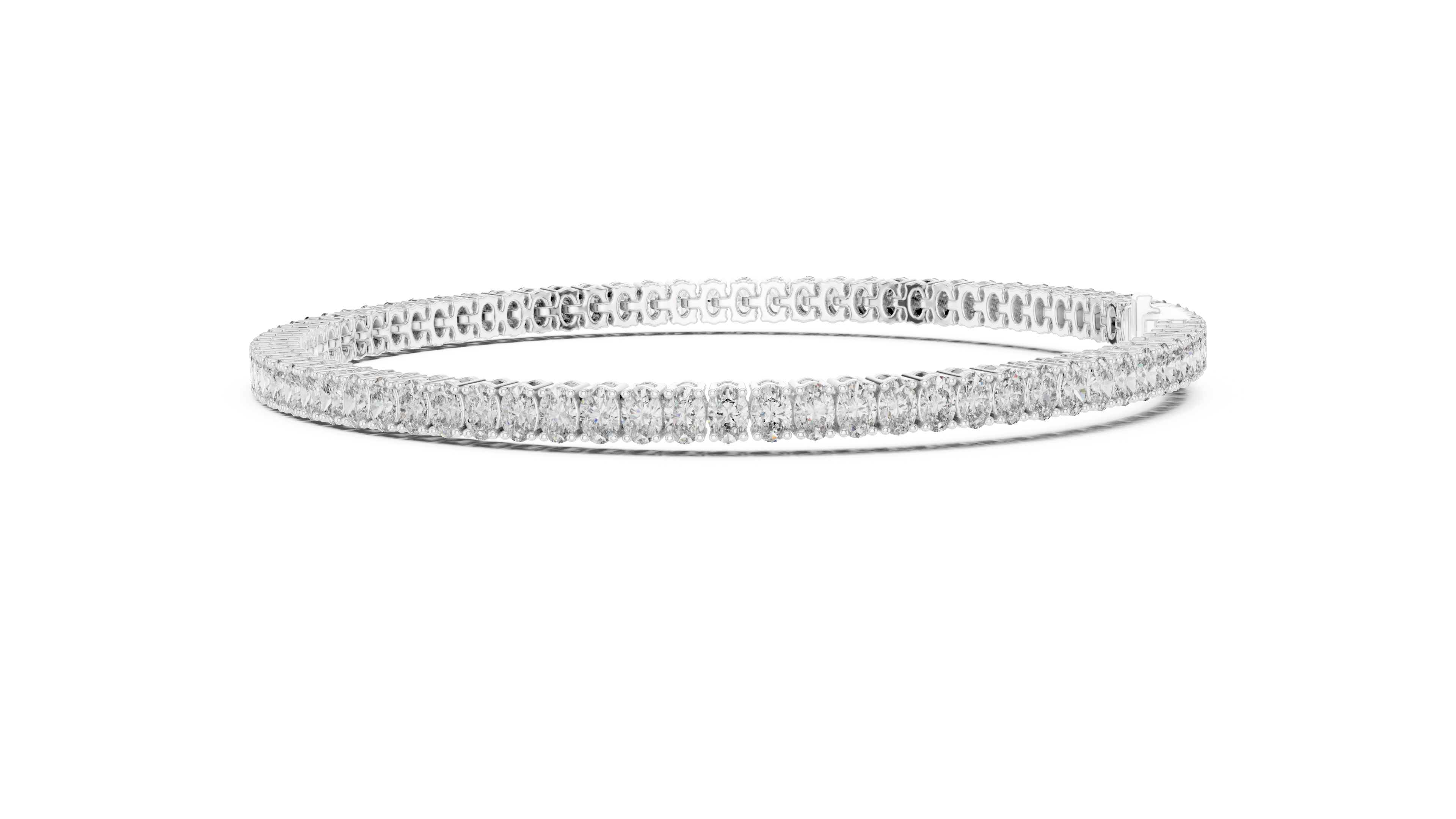 Yellow Gold Wave Oval Moissanite Bracelet – Elegant Twist White Gold Full Eternity Tennis Bracelet – Ultra Luxe Brillianceted Sparkle