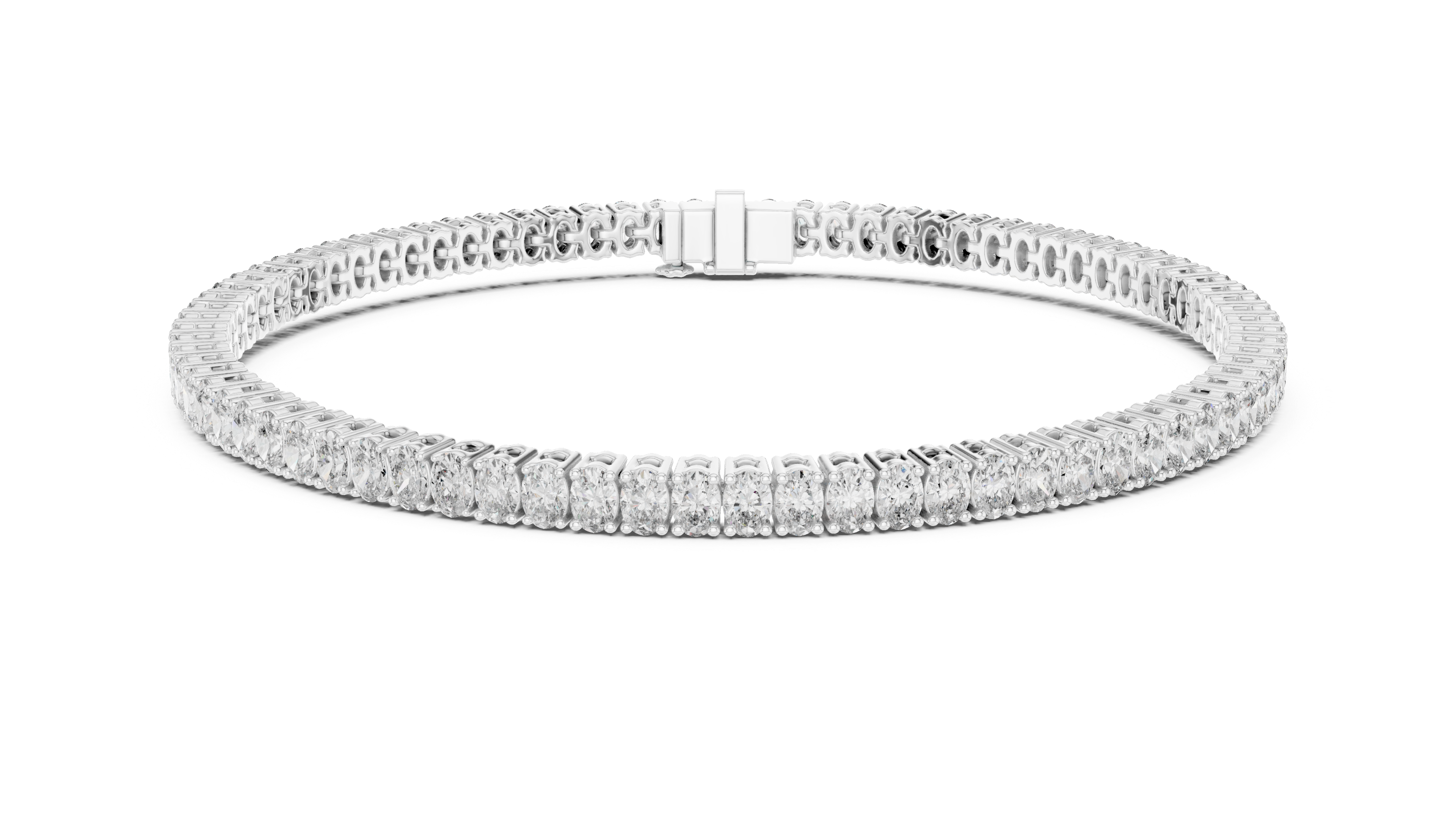 Yellow Gold Wave Oval Moissanite Bracelet – Elegant Twist White Gold Full Eternity Tennis Bracelet – Ultra Luxe Brillianceted Sparkle