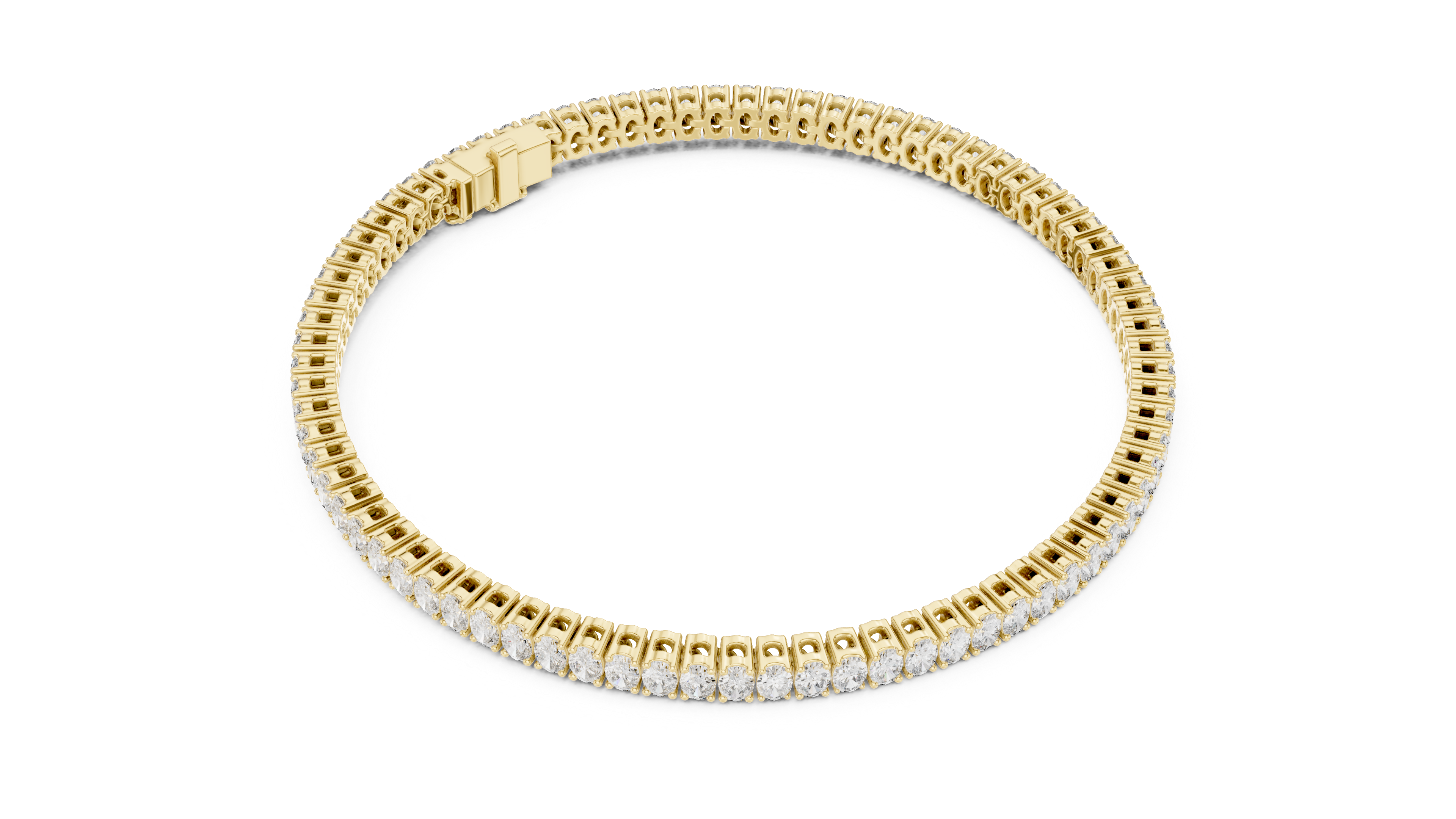 Yellow Gold Wave Oval Moissanite Bracelet – Elegant Twist White Gold Full Eternity Tennis Bracelet – Ultra Luxe Brillianceted Sparkle