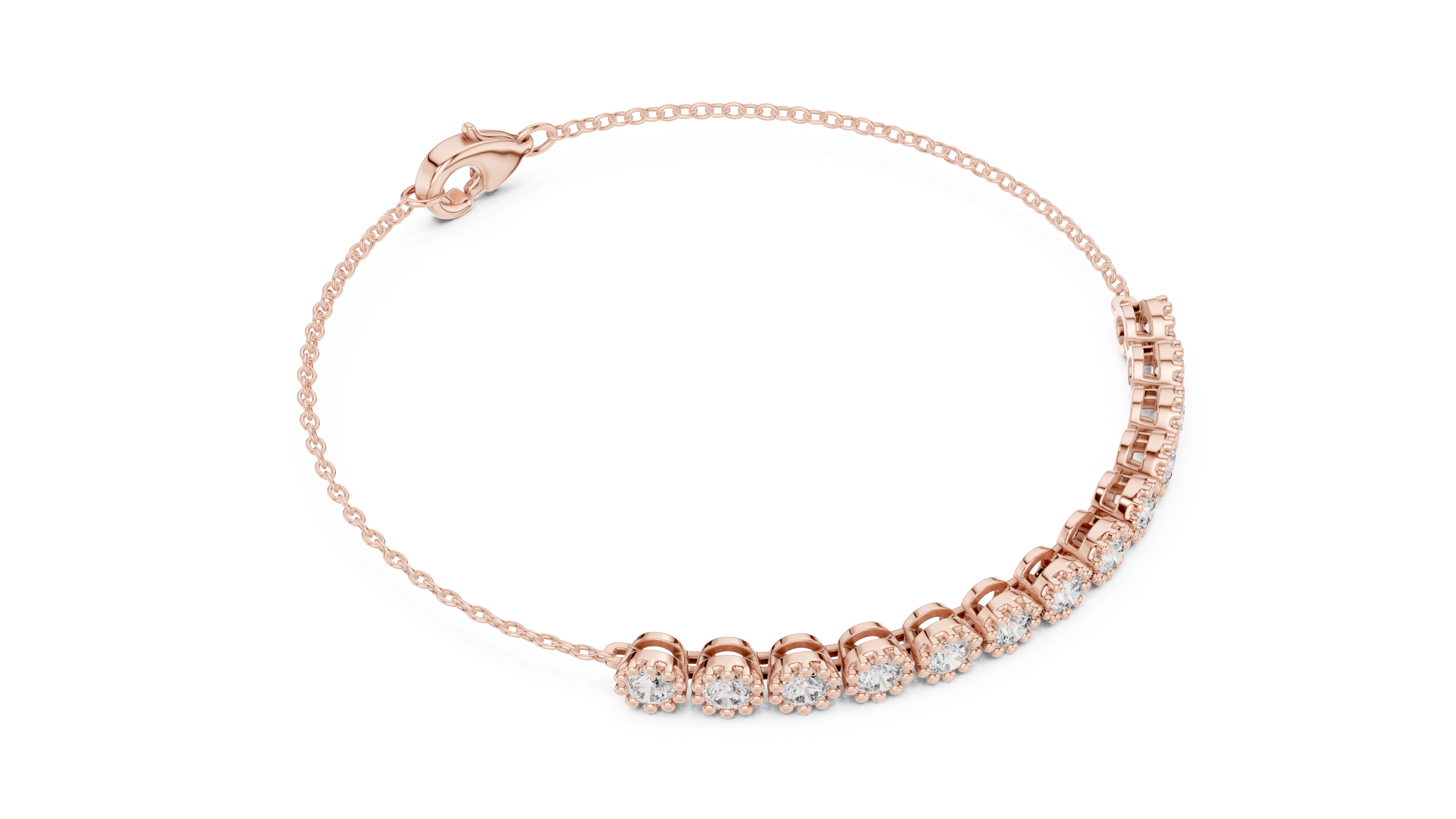 White Gold Round Half Eternity Moissanite Tennis Bracelet – Ultra Luxe Stone Brilliance