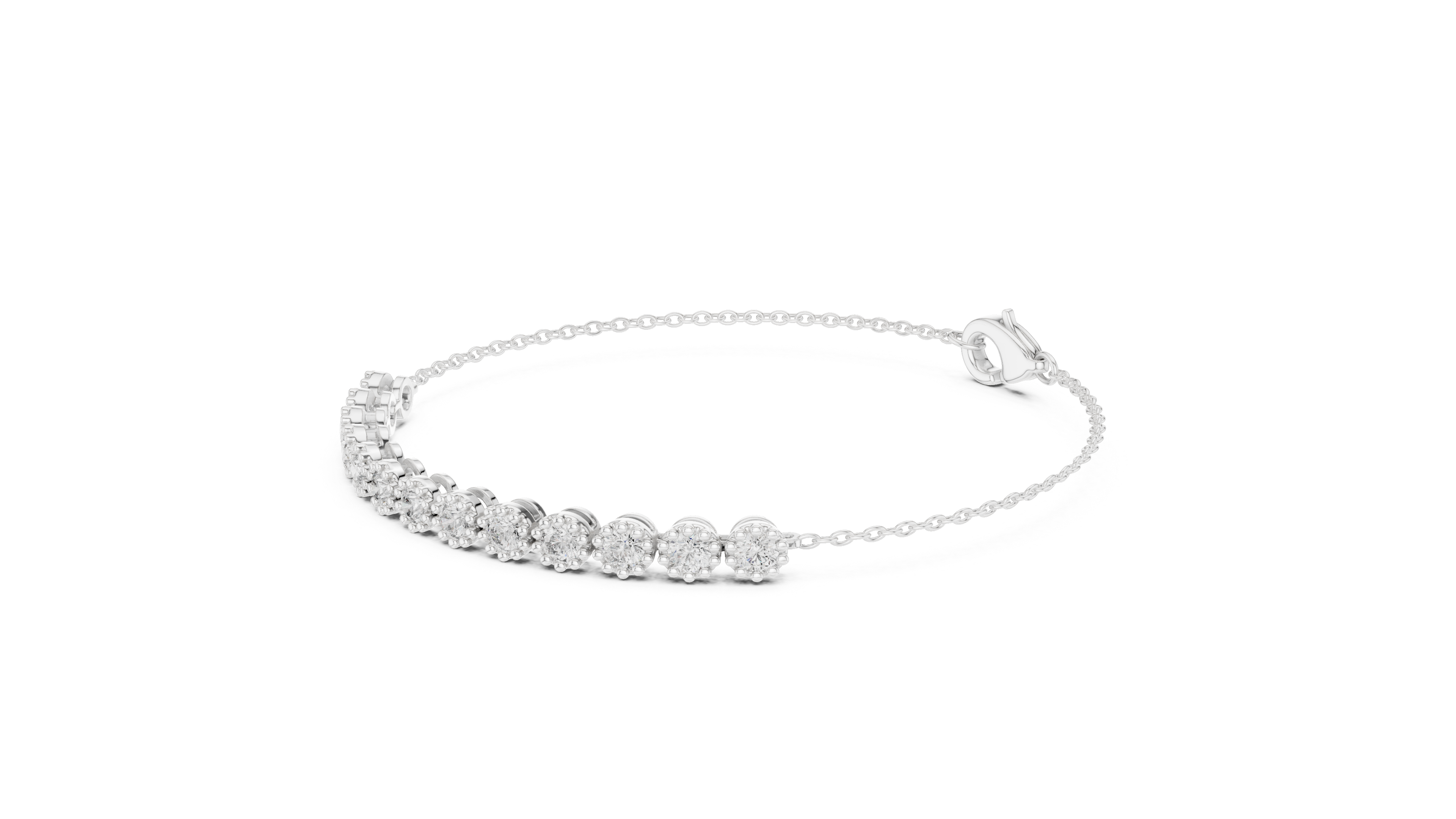 White Gold Round Half Eternity Moissanite Tennis Bracelet – Ultra Luxe Stone Brilliance