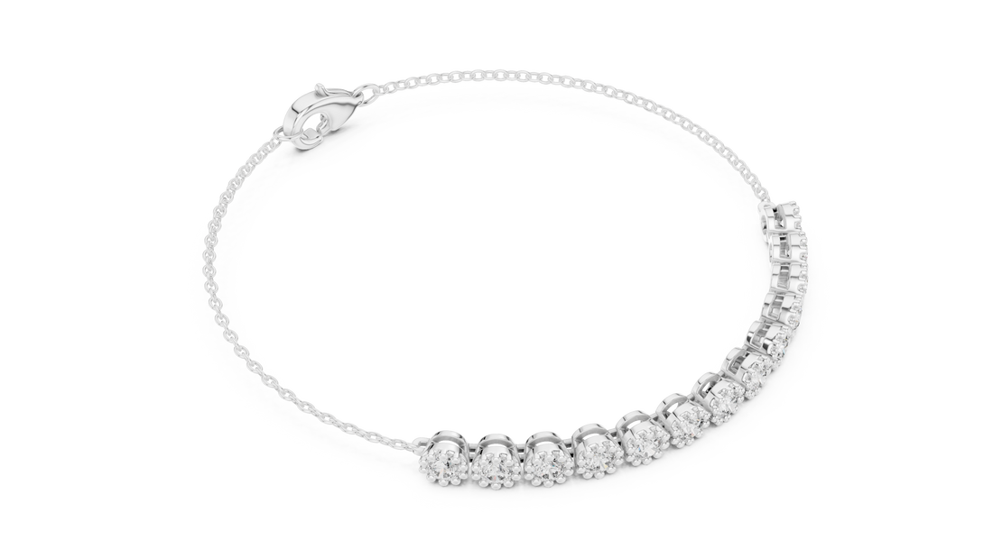 White Gold Round Half Eternity Moissanite Tennis Bracelet – Ultra Luxe Stone Brilliance