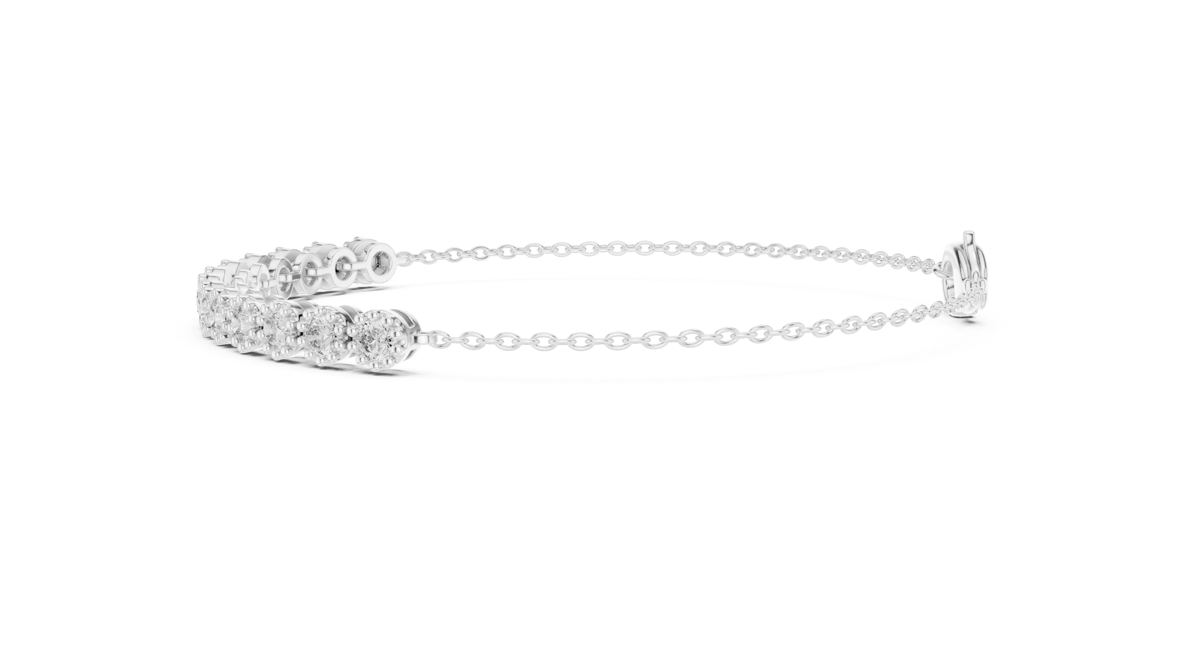 White Gold Round Half Eternity Moissanite Tennis Bracelet – Ultra Luxe Stone Brilliance