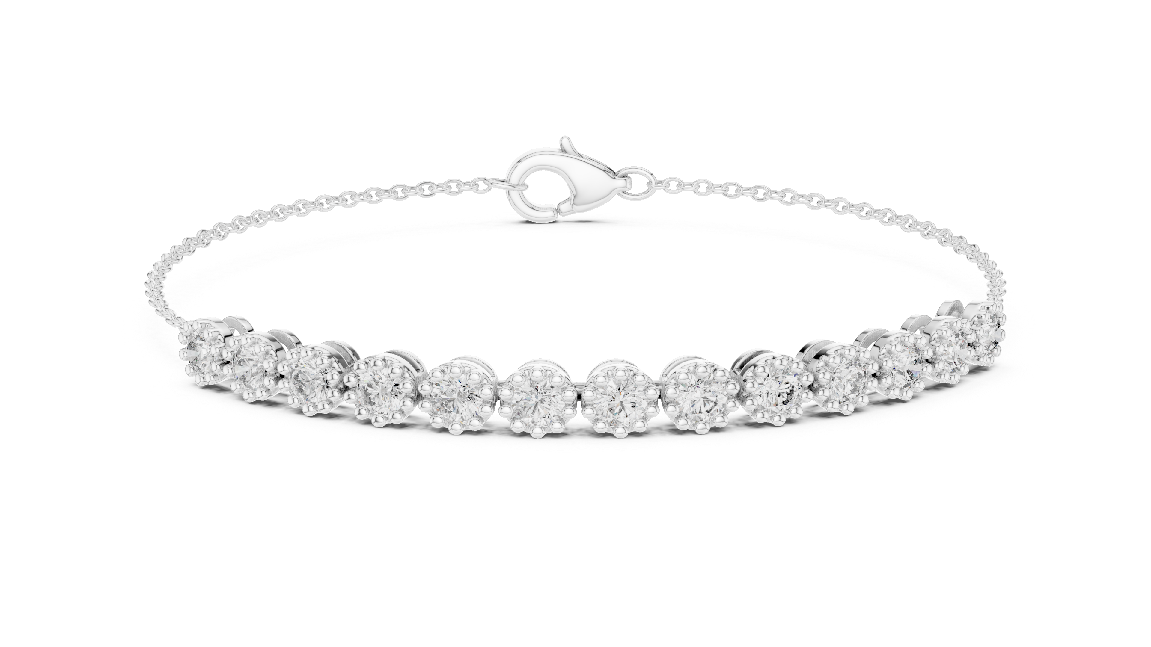 White Gold Round Half Eternity Moissanite Tennis Bracelet – Ultra Luxe Stone Brilliance