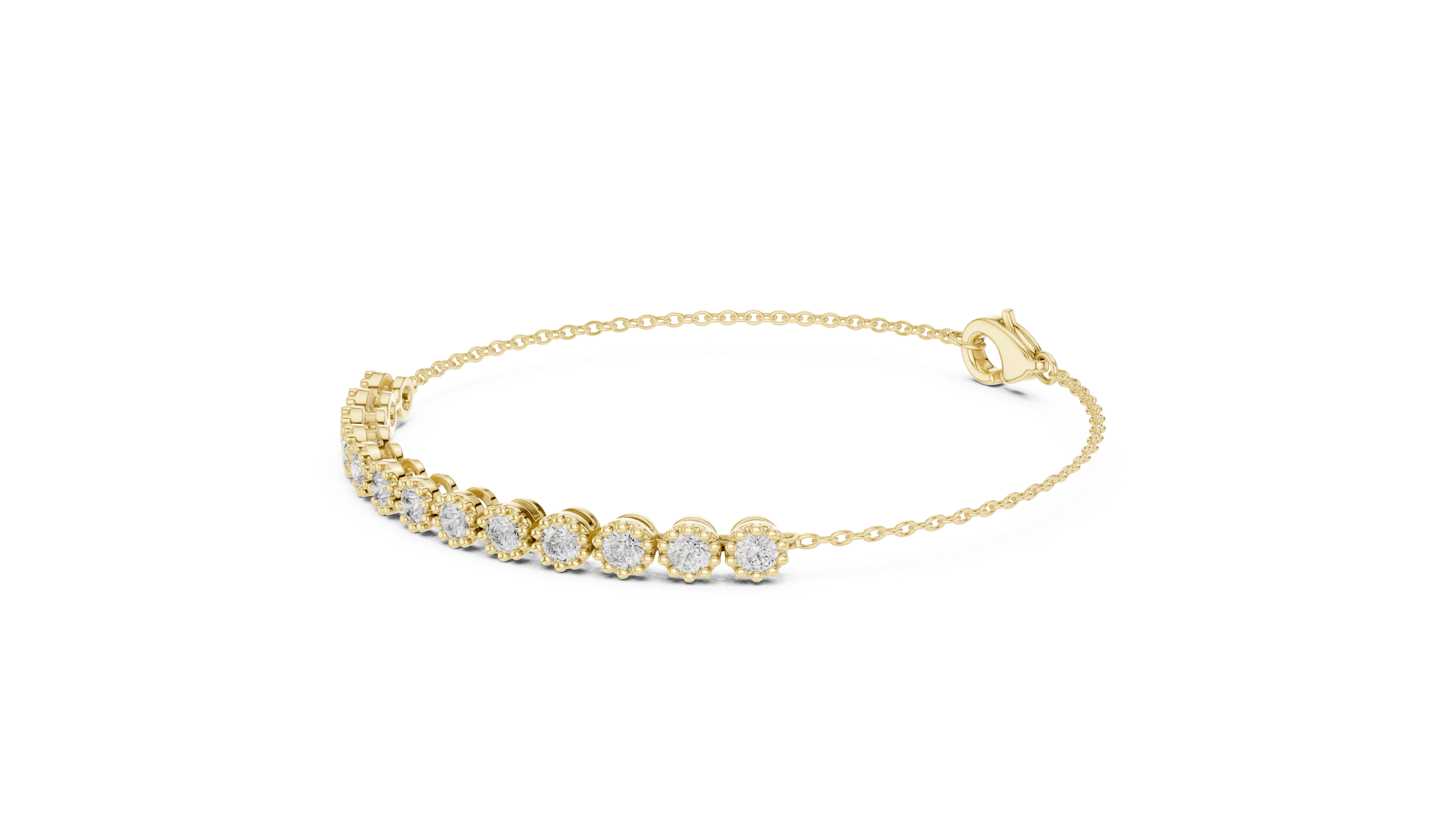White Gold Round Half Eternity Moissanite Tennis Bracelet – Ultra Luxe Stone Brilliance