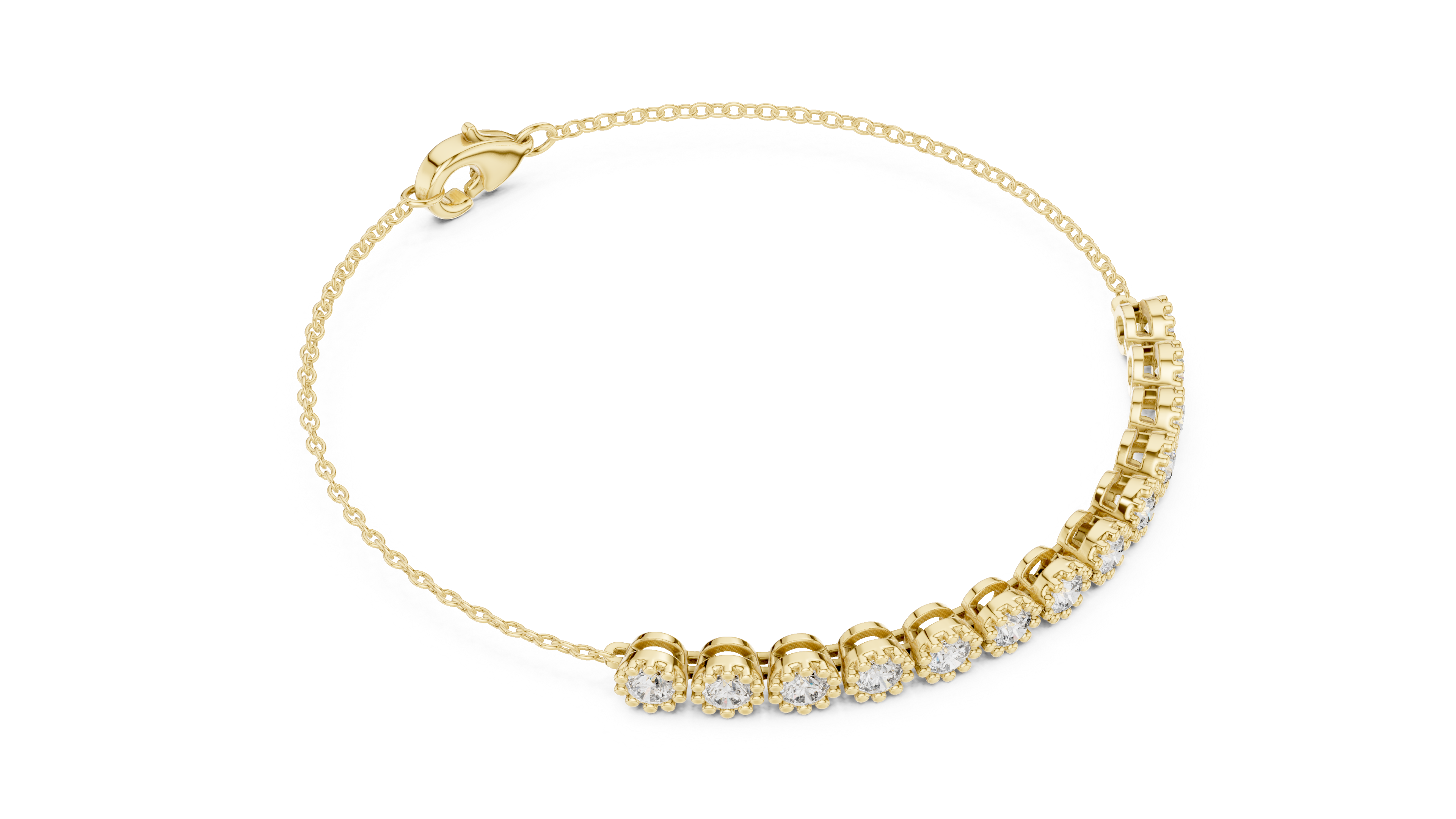 White Gold Round Half Eternity Moissanite Tennis Bracelet – Ultra Luxe Stone Brilliance