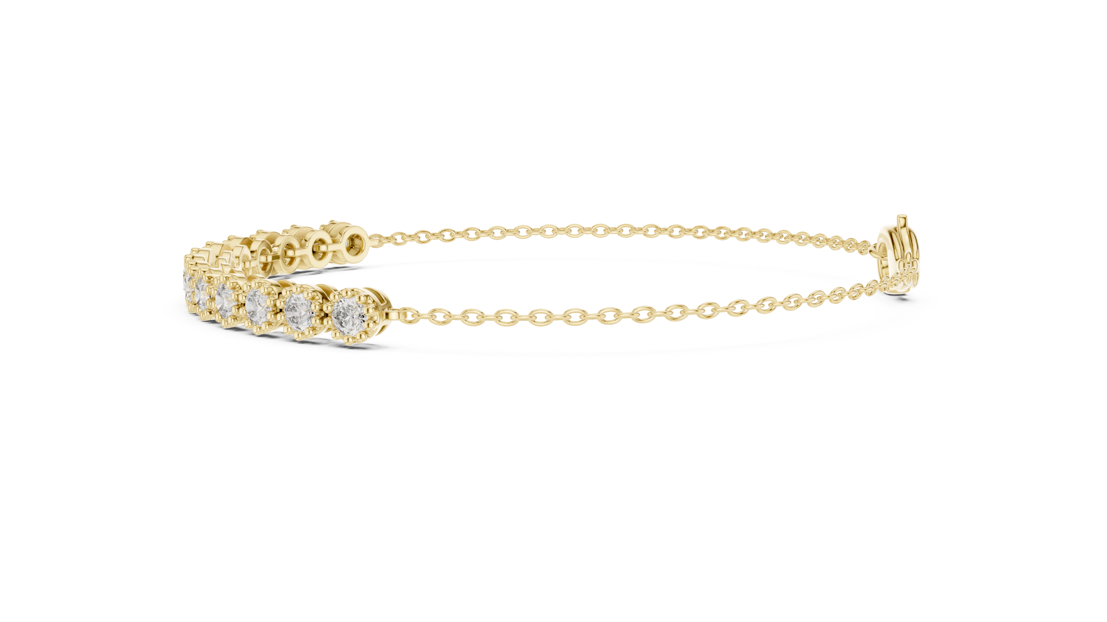White Gold Round Half Eternity Moissanite Tennis Bracelet – Ultra Luxe Stone Brilliance