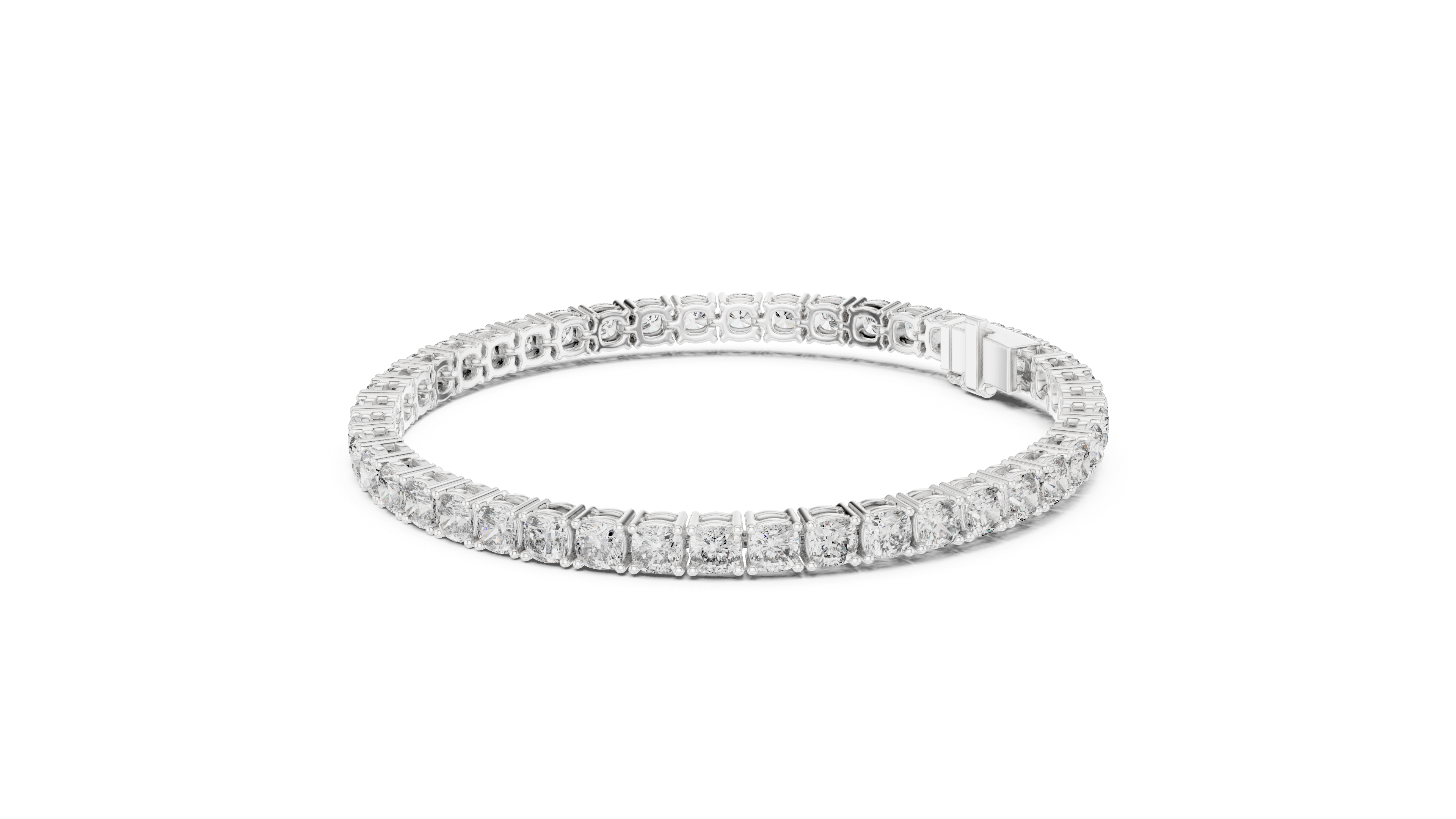 Rose Gold Cushion-Cut Moissanite Tennis Bracelet – Luxe Stone-Inspired Sparkle