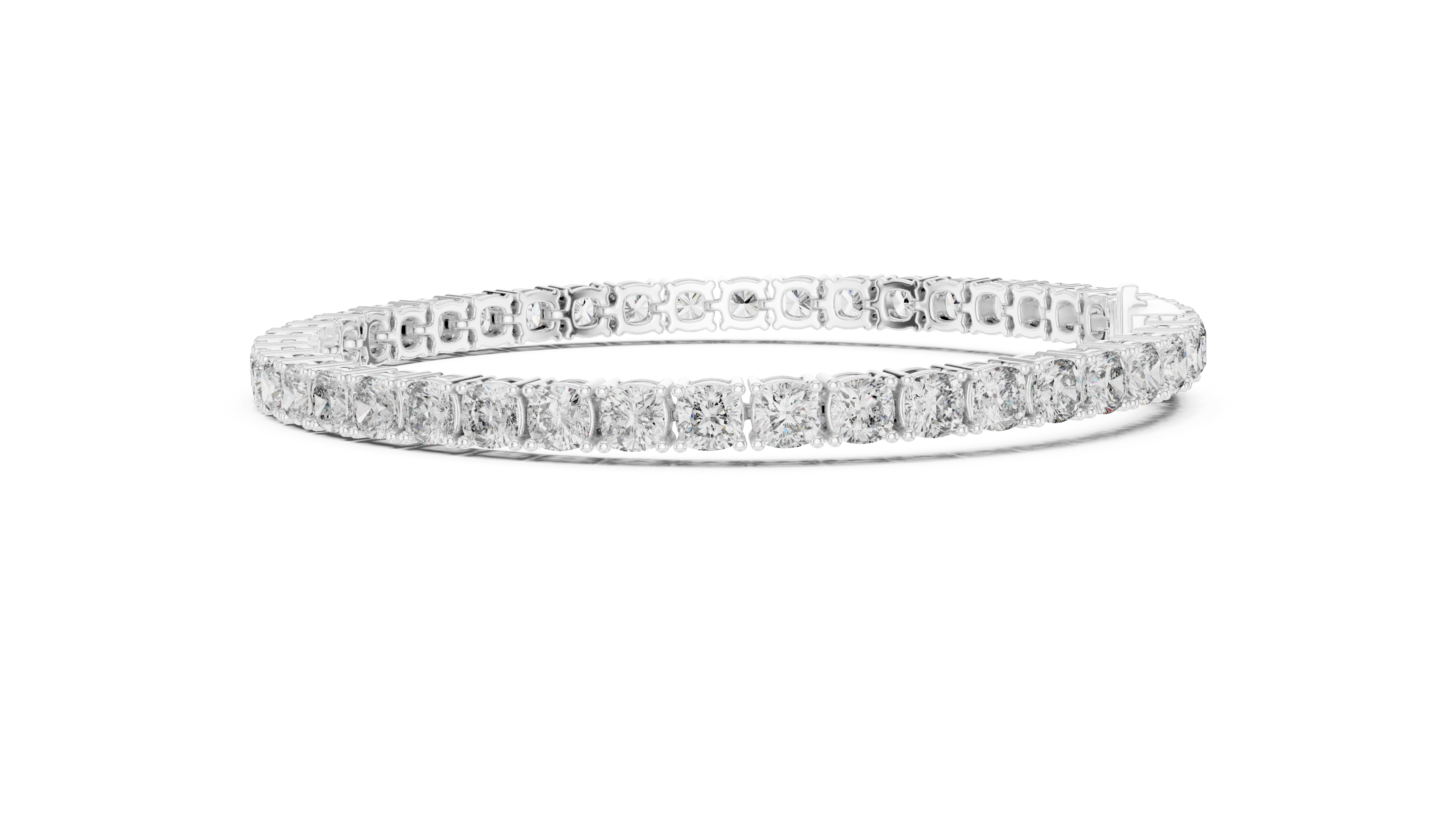 Rose Gold Cushion-Cut Moissanite Tennis Bracelet – Luxe Stone-Inspired Sparkle