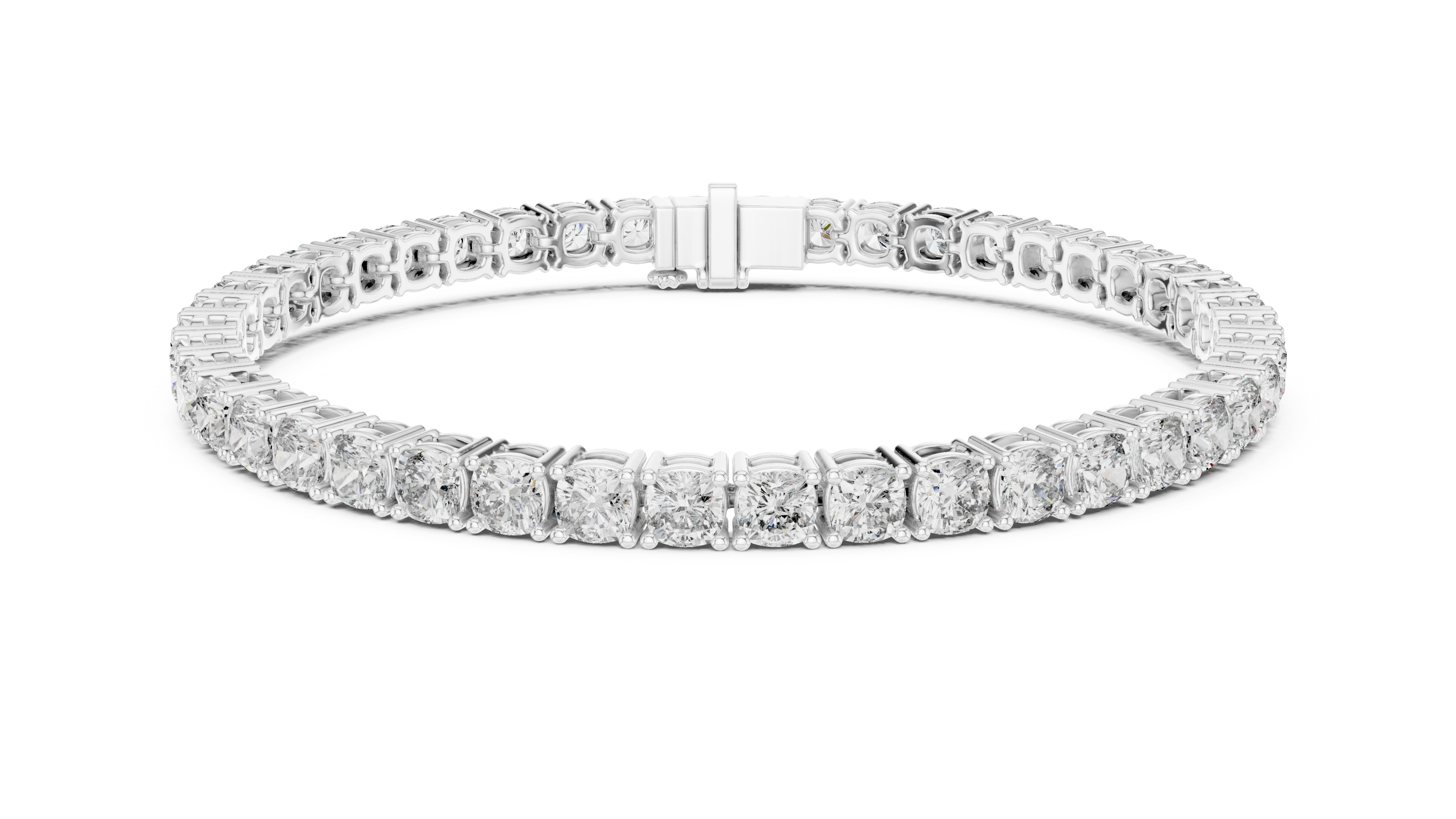 Rose Gold Cushion-Cut Moissanite Tennis Bracelet – Luxe Stone-Inspired Sparkle