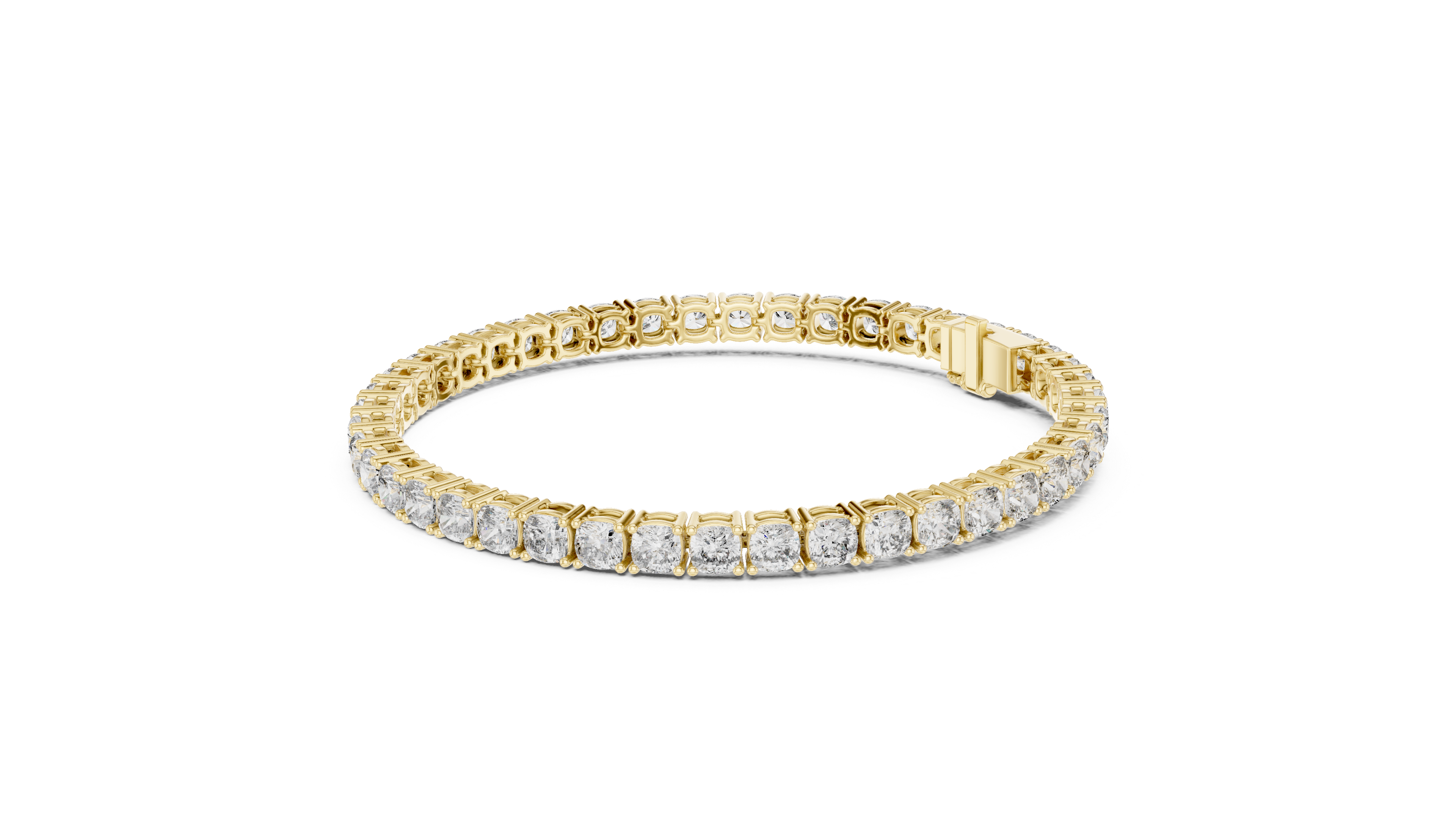 Rose Gold Cushion-Cut Moissanite Tennis Bracelet – Luxe Stone-Inspired Sparkle