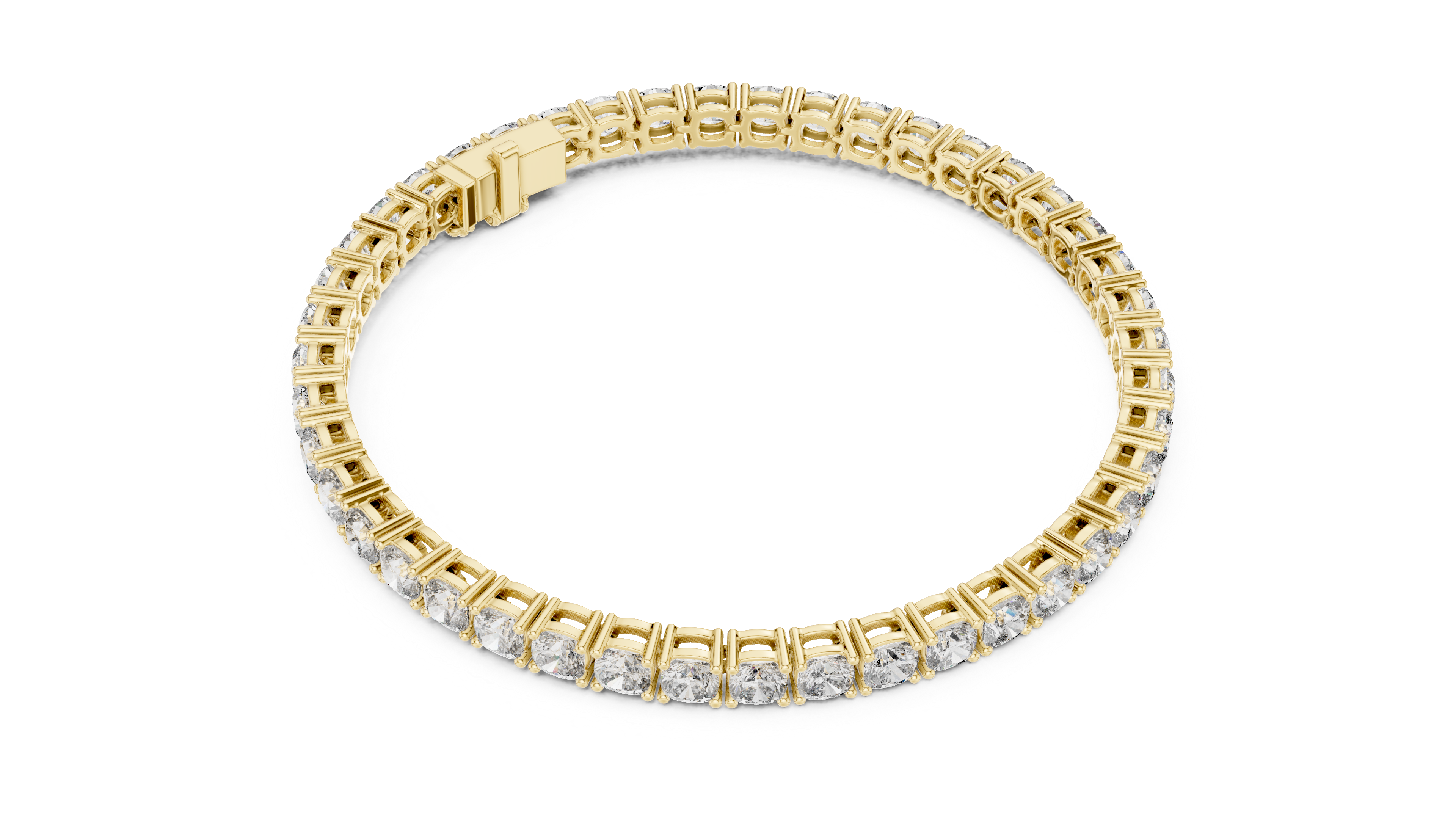 Rose Gold Cushion-Cut Moissanite Tennis Bracelet – Luxe Stone-Inspired Sparkle