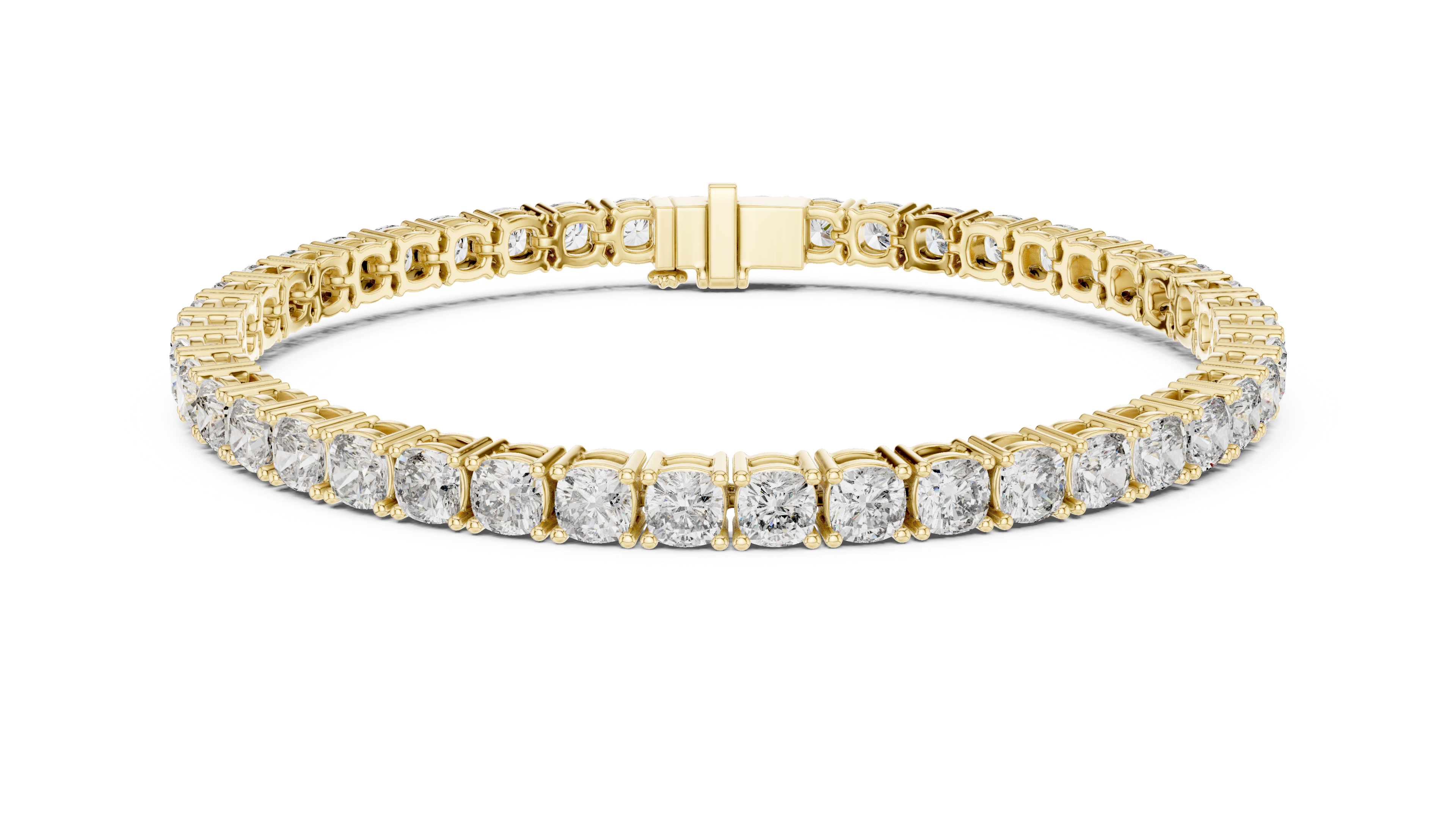 Rose Gold Cushion-Cut Moissanite Tennis Bracelet – Luxe Stone-Inspired Sparkle