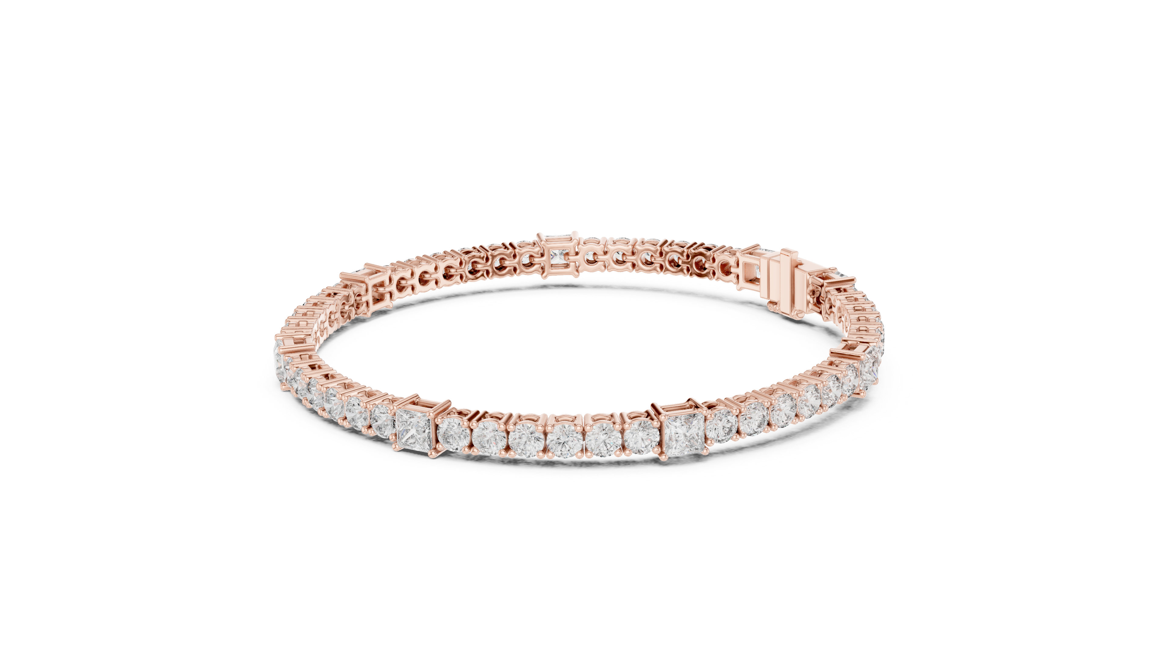 White Gold Mixed Shape Moissanite Tennis Bracelet – Alternating Stone Luxe Design