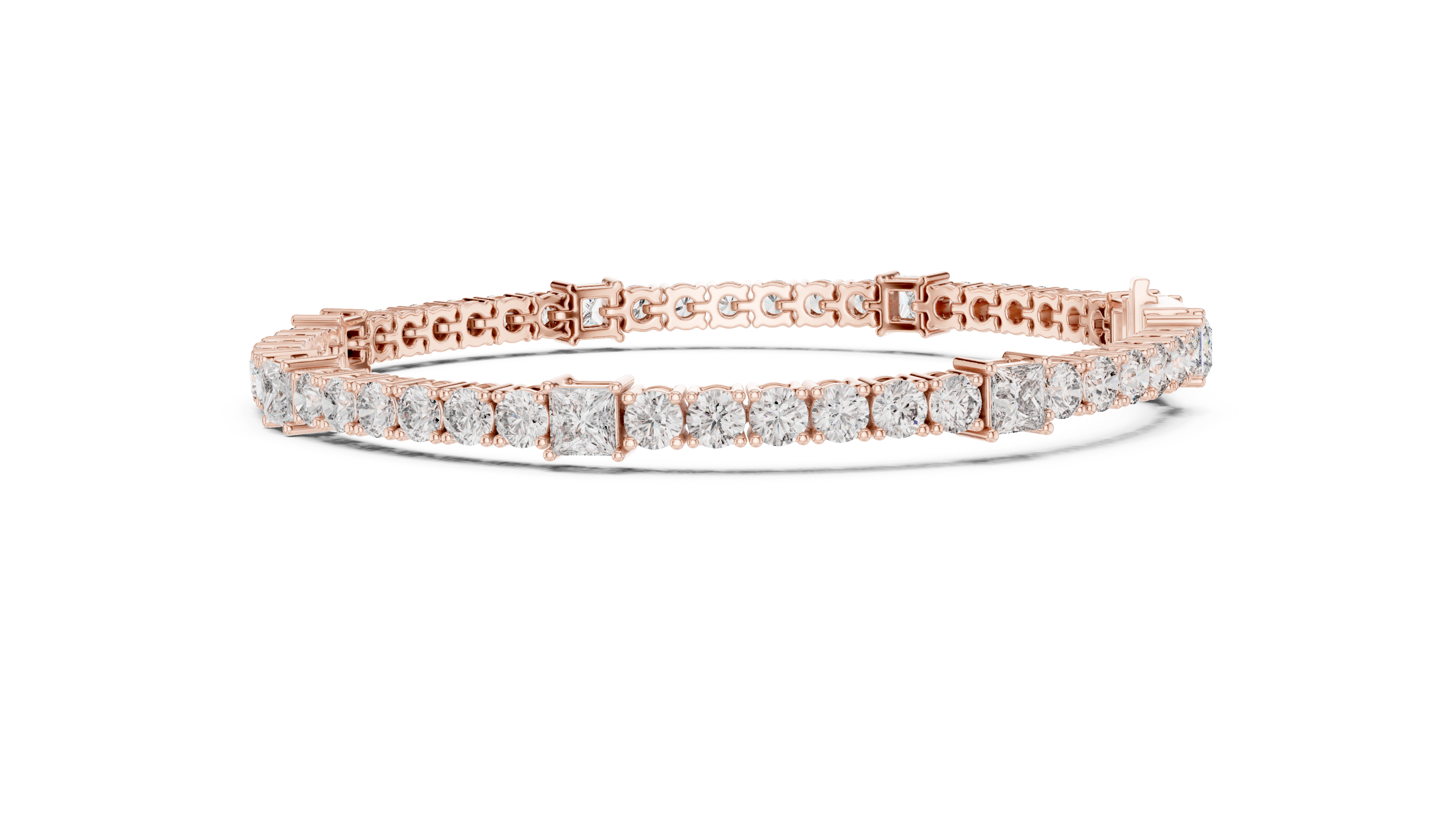 White Gold Mixed Shape Moissanite Tennis Bracelet – Alternating Stone Luxe Design