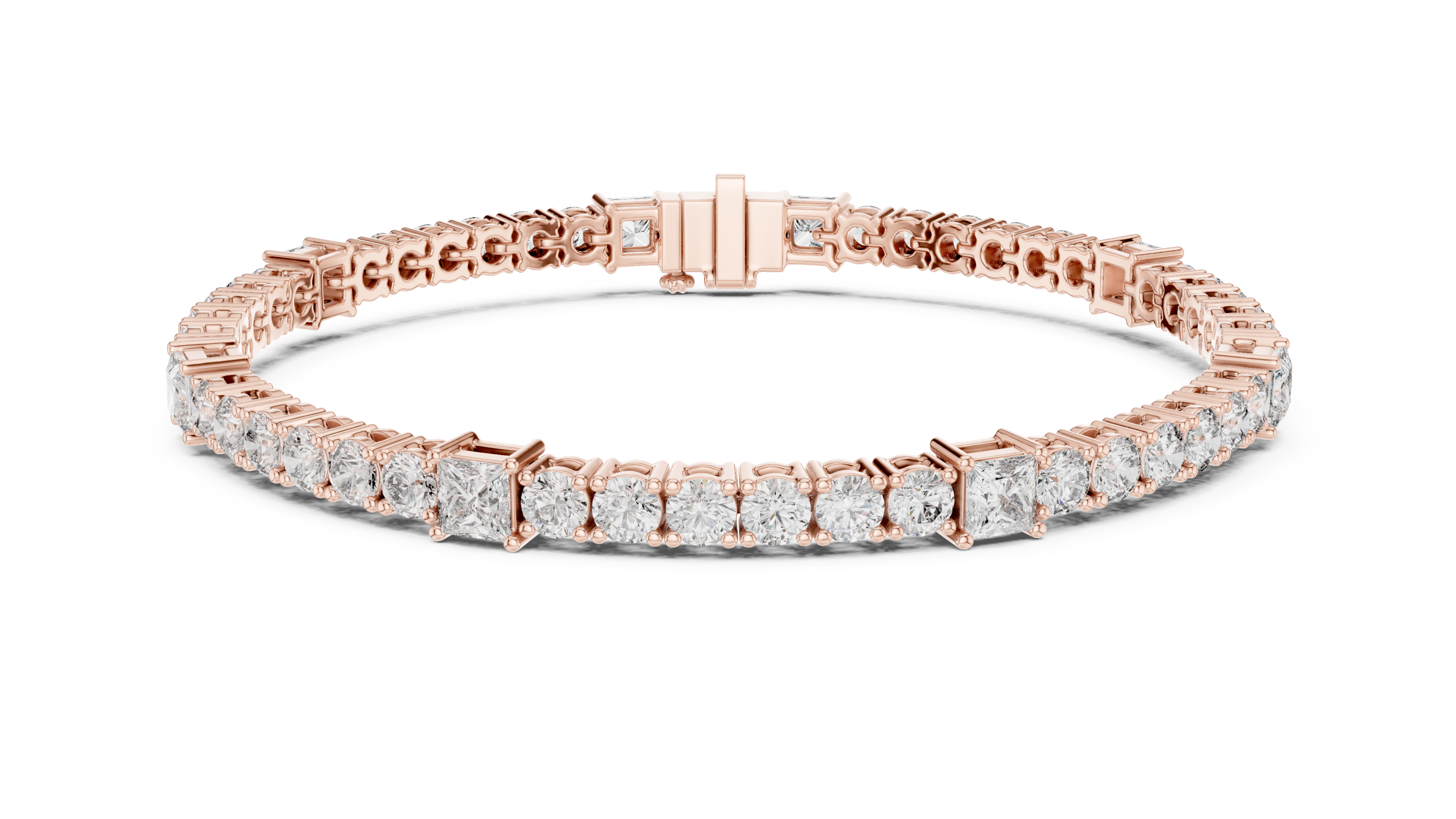 White Gold Mixed Shape Moissanite Tennis Bracelet – Alternating Stone Luxe Design